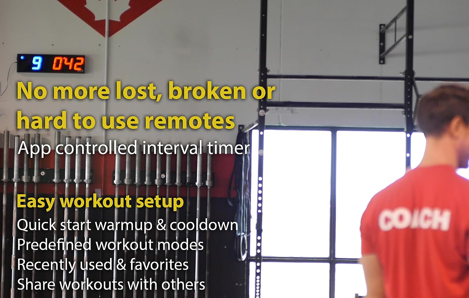 Flex Timer - Home Edition - Bluetooth App-Controlled LED Interval Timer with Medium 2.3&rdquo; Digits for Crossfit, Tabata, HIIT, EMOM, MMA, Boxing, Interval Training, Circuit Training, and More image number 1