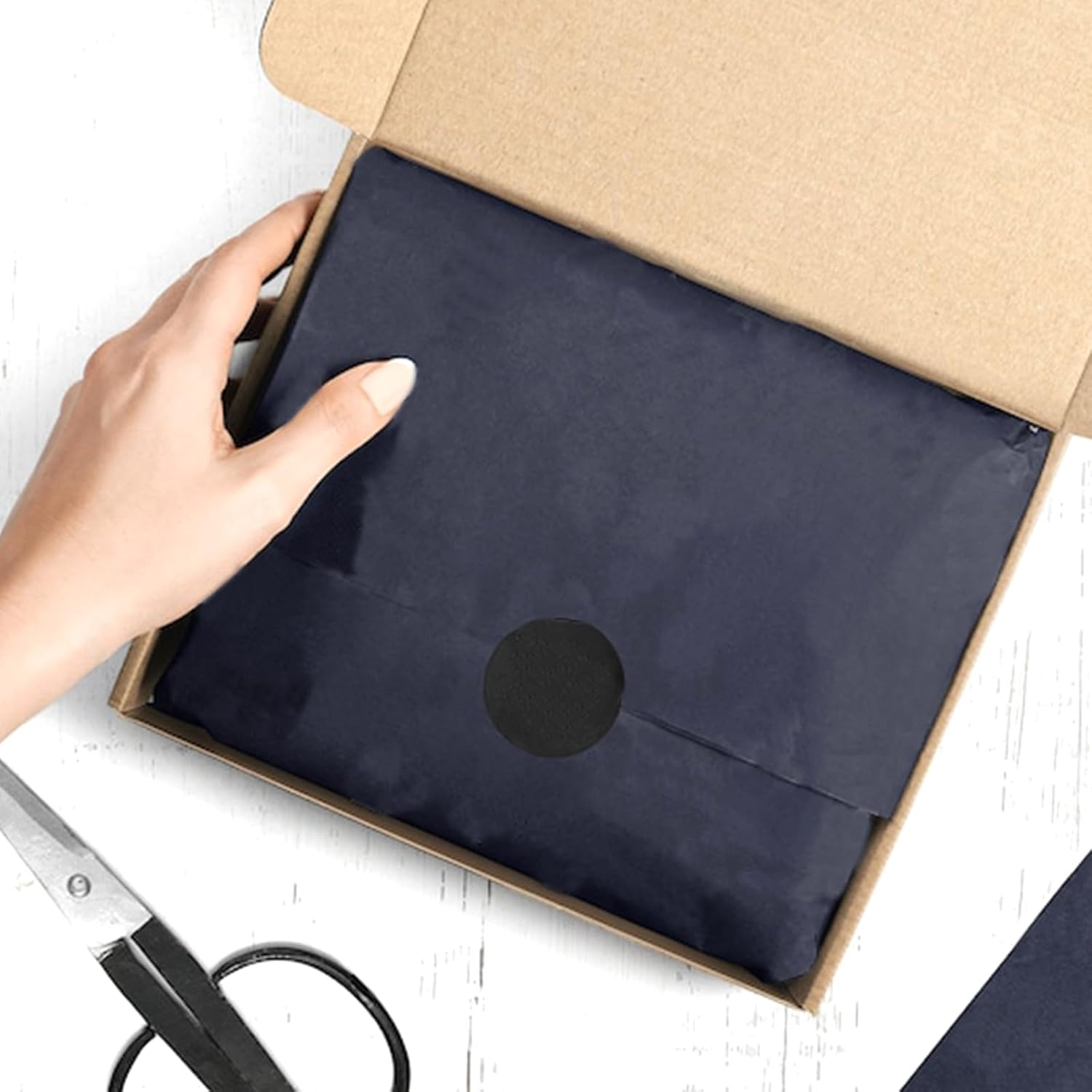 40 Sheets Black Wrapping Tissue for Gift Bags Decorations Crafts DIY Recyclable Black Tissue Paper Bulk, 14 X 20 Inches Packaging Paper - Black image number 3