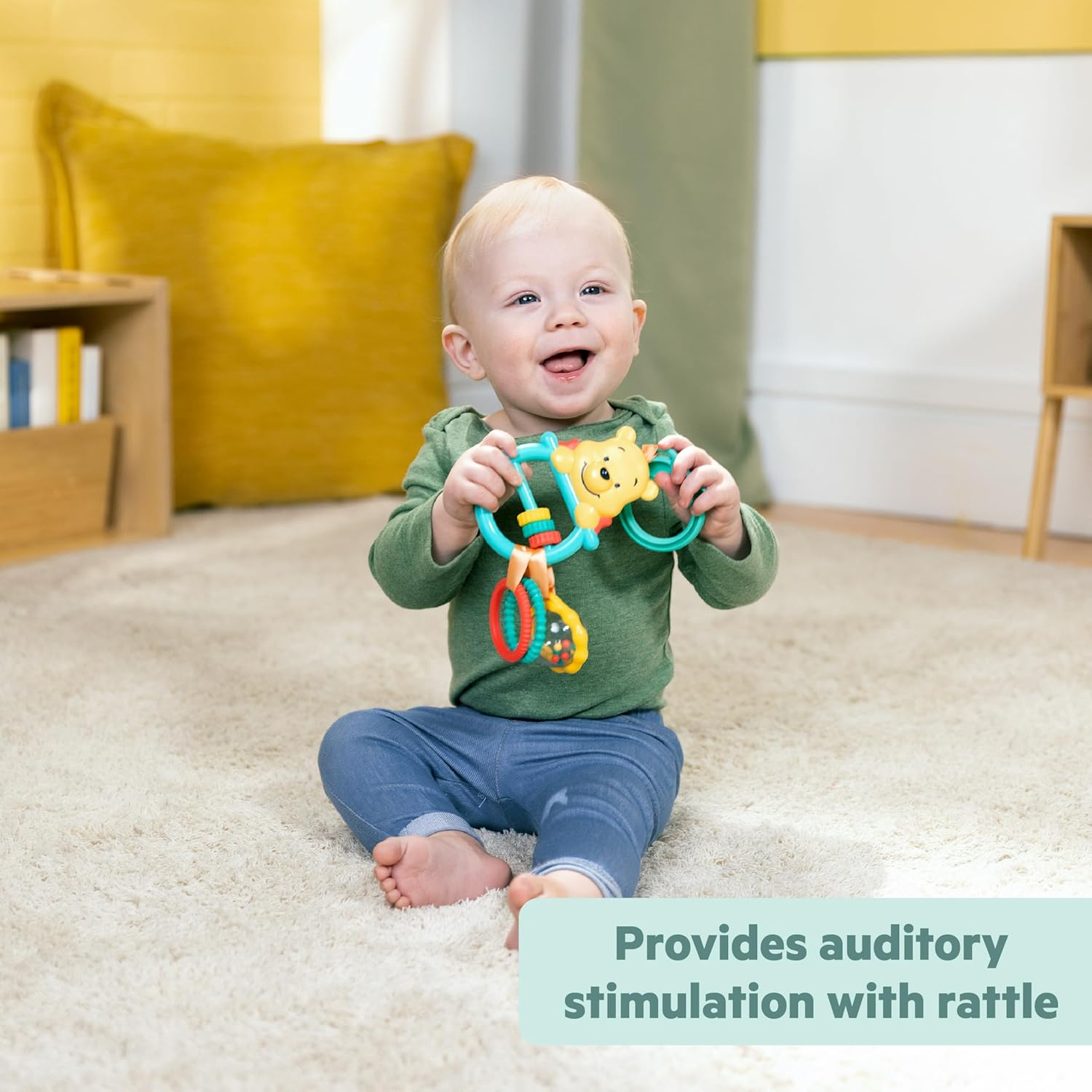 Disney Baby Winnie the Pooh Busy Bear Activity Toy by Bright Starts, Unisex Stroller Toy, Newborns & Up - Multicolored image number 6