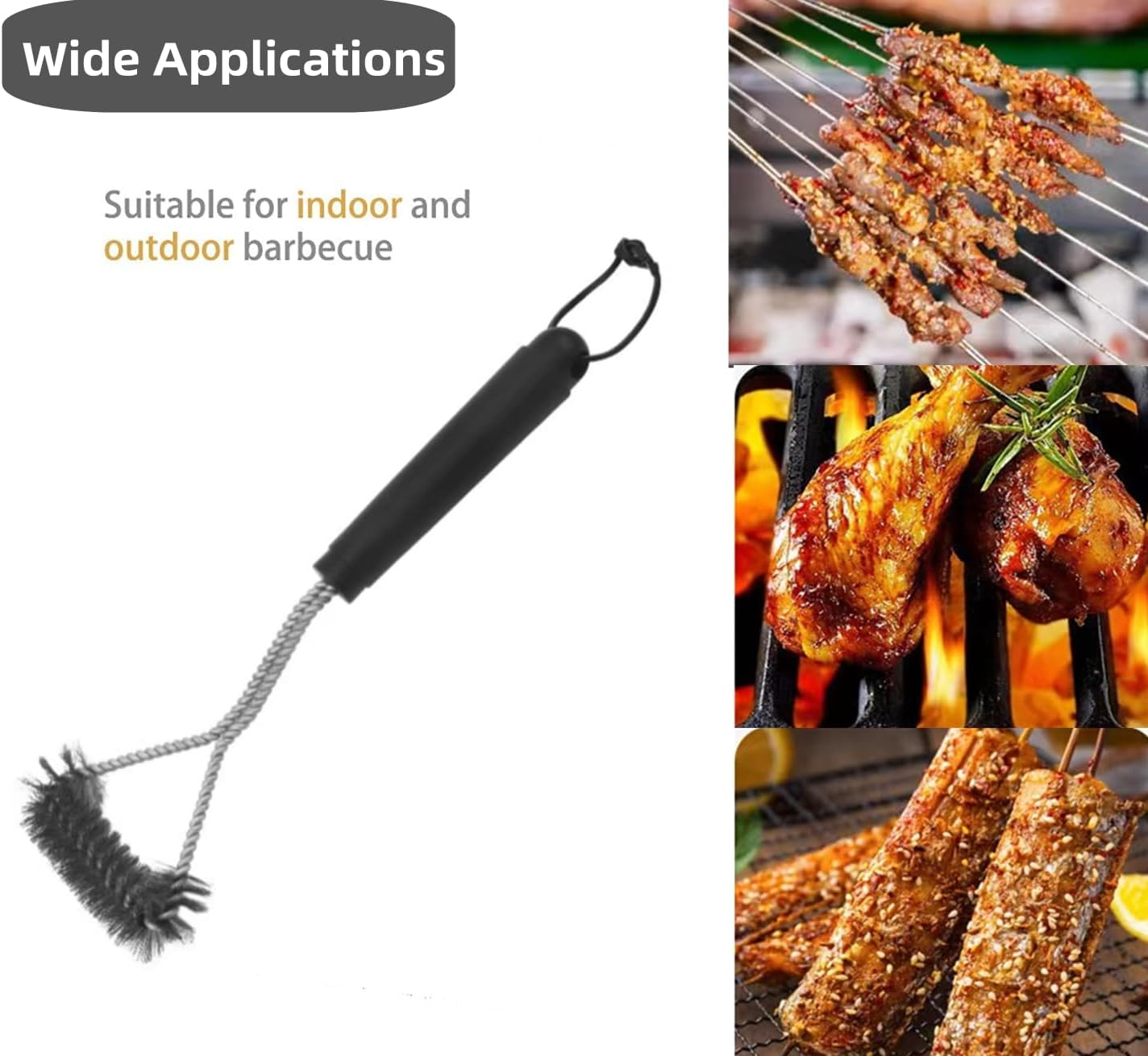 Grill Brush and Scraper - 2PCS Grill Cleaner Brush Grill Accessories for Outdoor Grill - Safe BBQ Brush for Grill Cleaning - Gifts for Men Dad Boyfriend