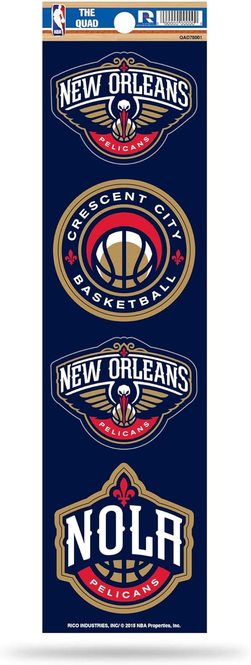 Rico Industries NBA Basketball Quad Decal 3" X 12" Quad Decal - (4) Decals image number 2