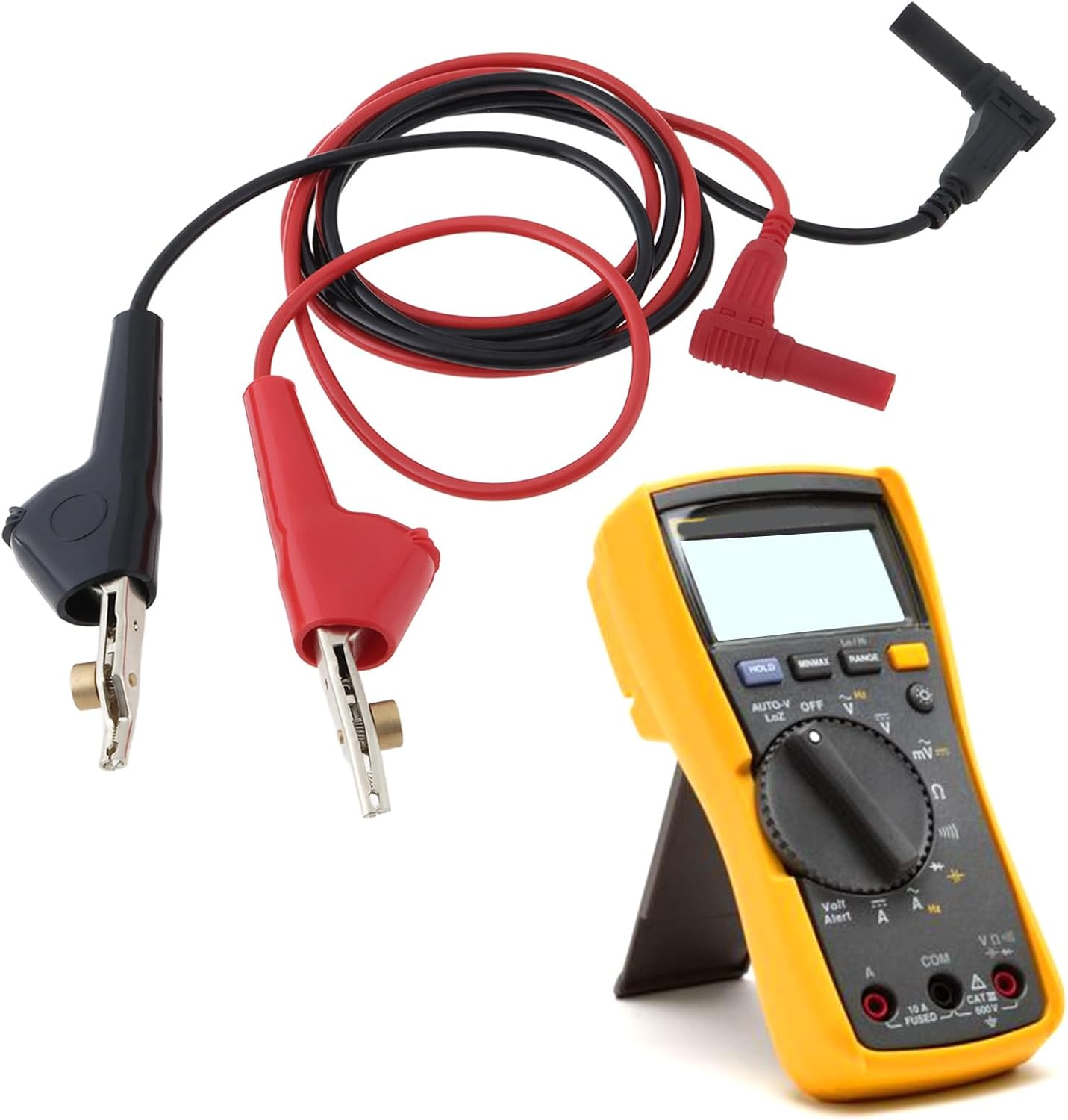 Ecsing 2Pcs 5-Way 4Mm Male Plug to Piercing Alligator Clip Test Lead Set Compatible with Fluke TL26A 0.7M (Black Red) image number 6