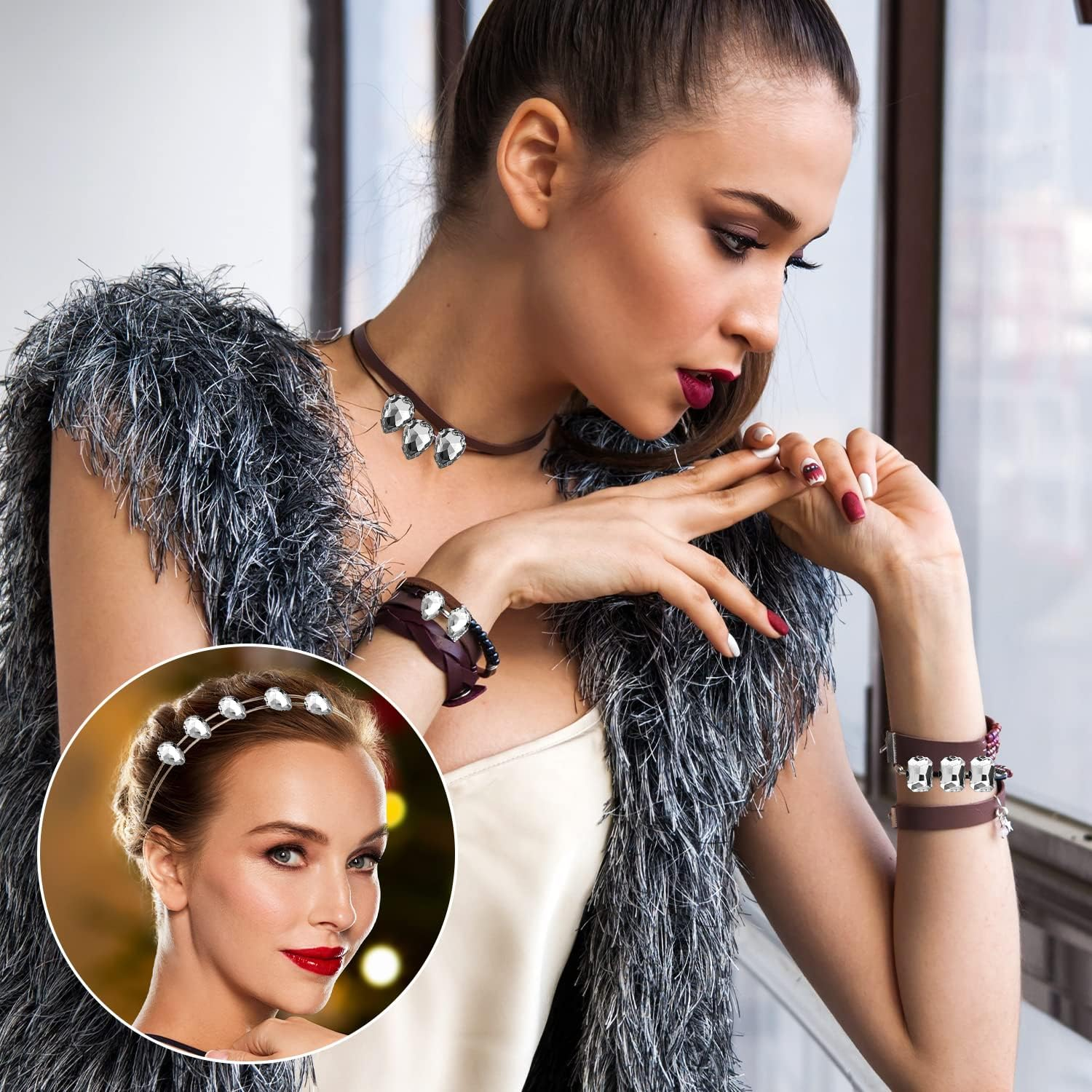 240 Pieces Sew on Rhinestones Glass Sew on Crystal Rhinestones Clear Gems Mix Shapes Metal Flatback Claw Rhinestones Gems for DIY Crafts Clothes Jewelry Making Shoes image number 1