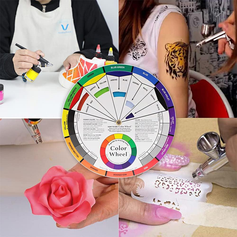 3 Pieces Creative Color Wheel, Pocket Guide on Color Mixing, Art Class Teaching Tool Color Wheels for Makeup Blending Board (5.5Inch) image number 4