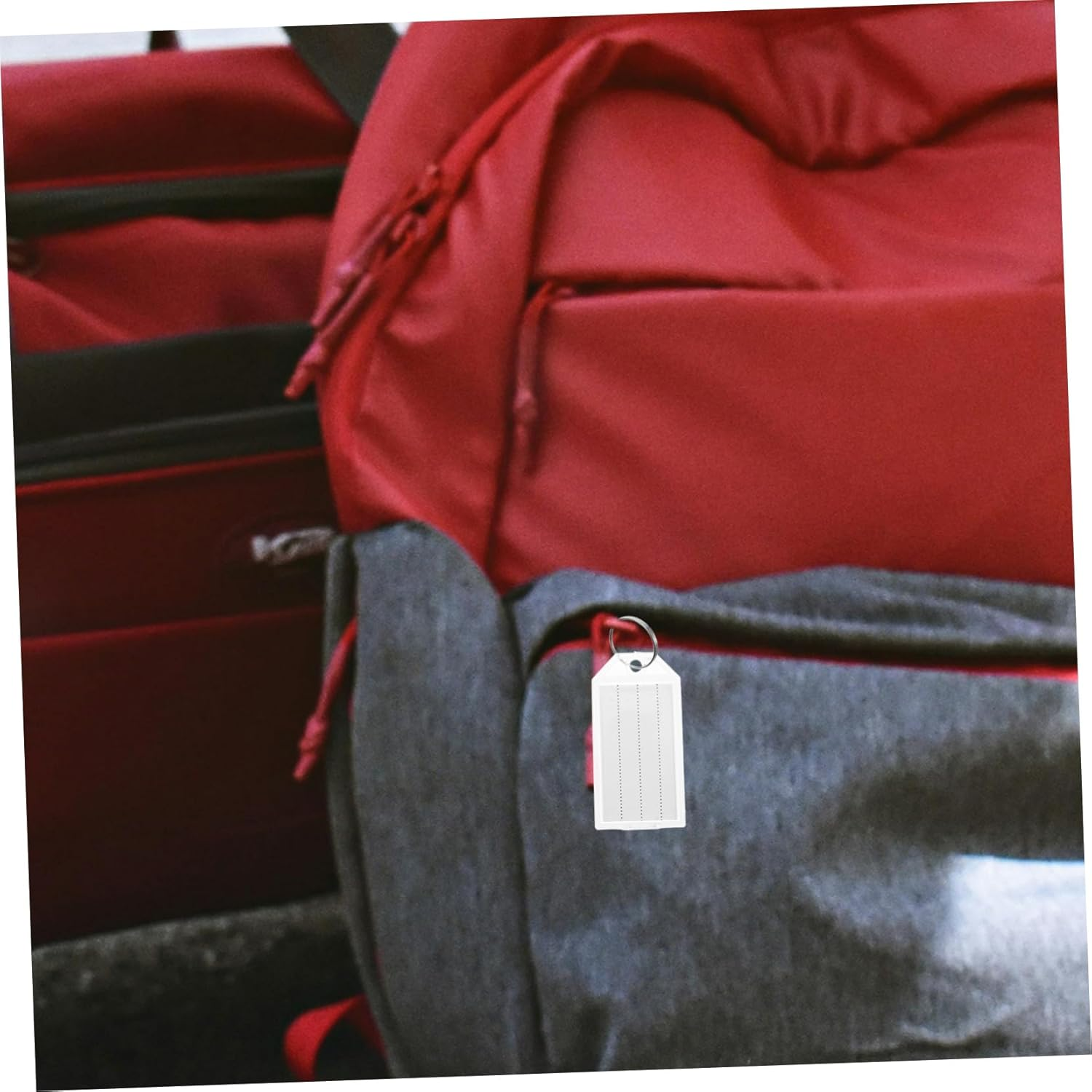 SHINEOFI 100Pcs Blank Plastic Key Tags Luggage Tag Keyring Labels for Travel Gear Suitcase Identification image number 2