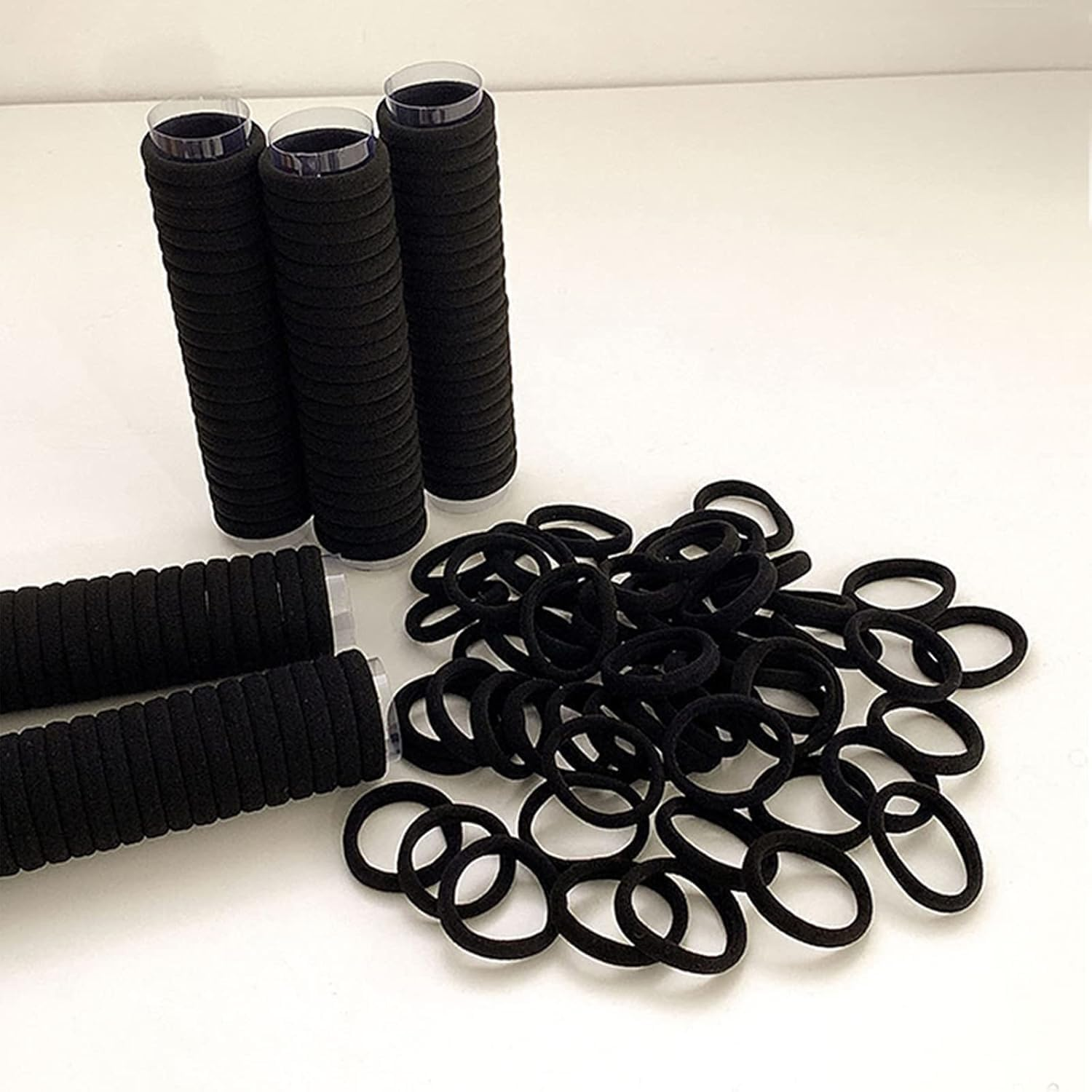 Pack of 50 Hair Bands Black Cotton Metal Free Elastic Hair Bobbles Thick for Women You Can Use the Hair Bands Hair Accessories image number 4