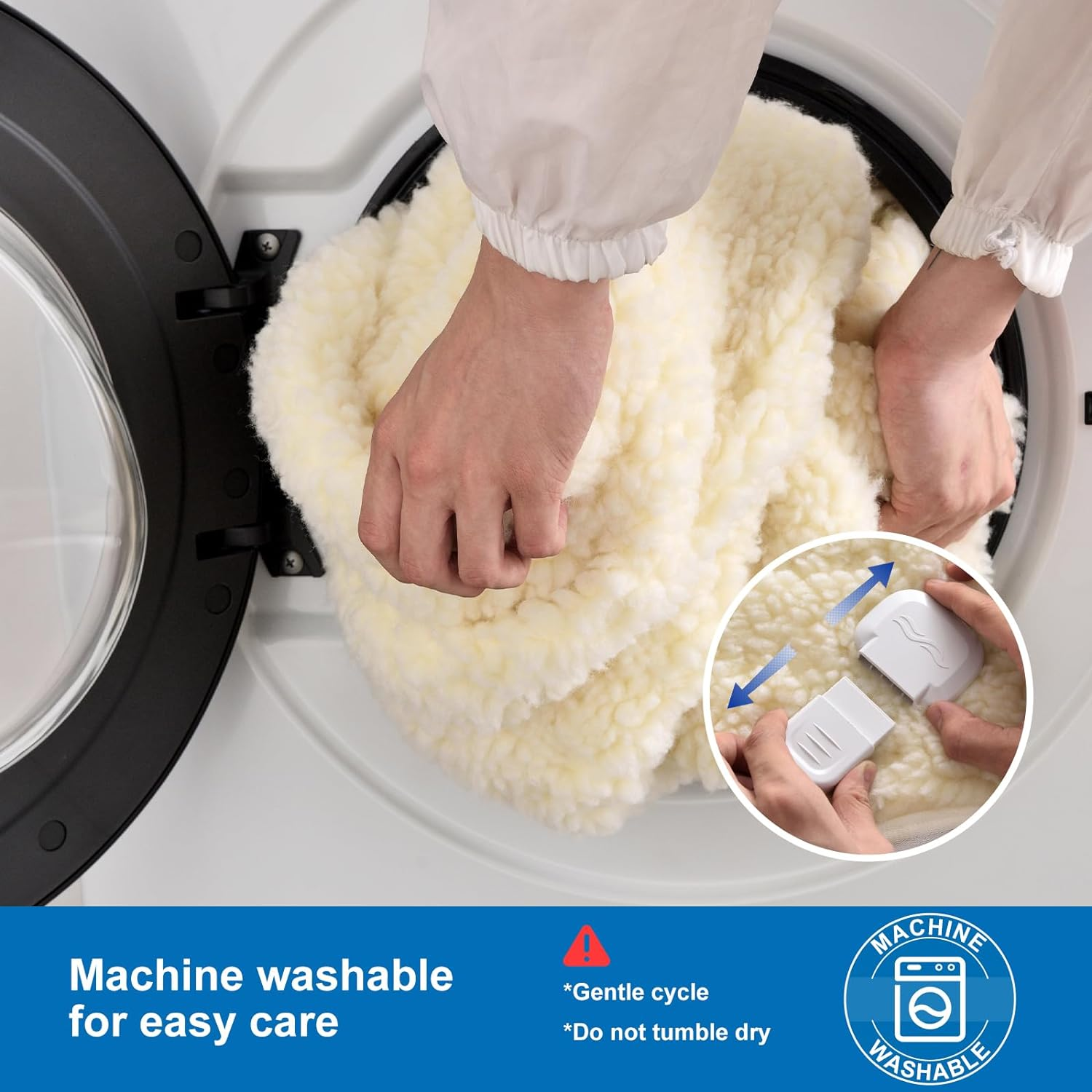 RHEIN HOME Heated Blanket King Size 203&times;182Cm Electric Blanket Fleece Top Multizone Dual Control Fitted Heated Underblanket with Timer Machine Washable Bed Warmer with Gift Bag image number 1