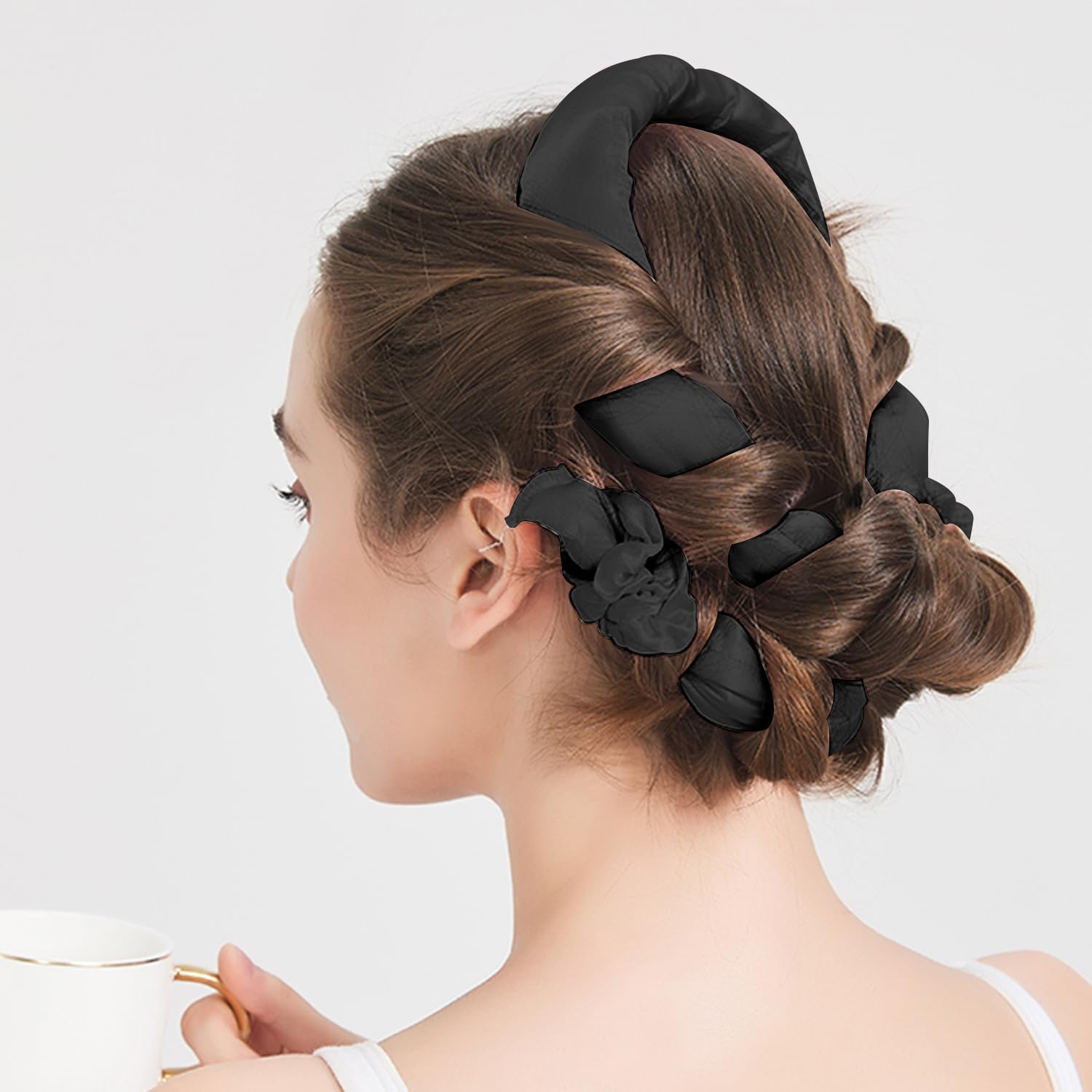 1 X Curl and 1 Piece Hair Cap with 1 X Hair Clip and 2 X Hair Rings, Hairstyle Design Accessories, Hairdressing Salon Accessories, Creative Hair Blocker.