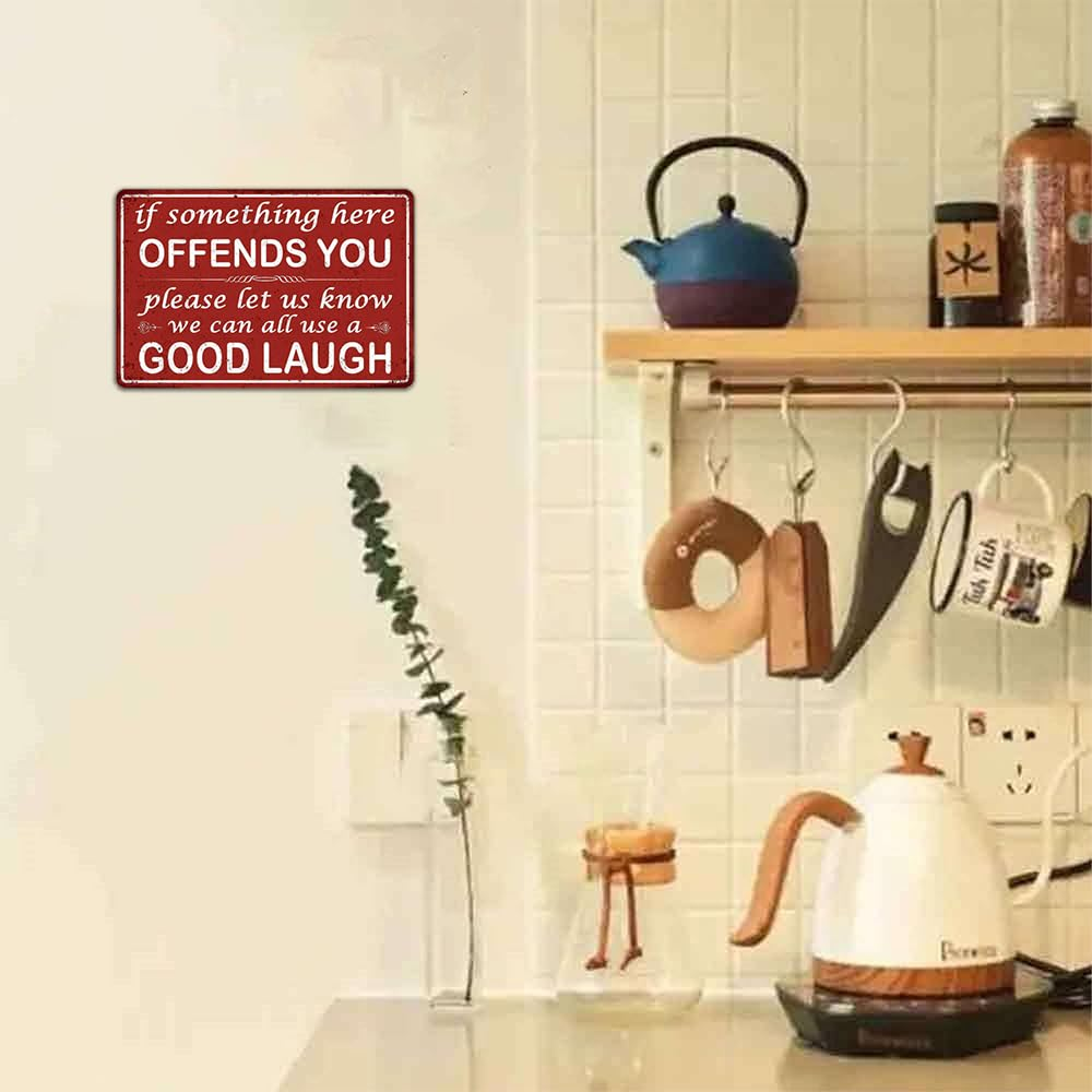 If Some Thing Here Offends You Funny Bar Tin Sign Man Cave Decor for Bar Decor(8X12In)