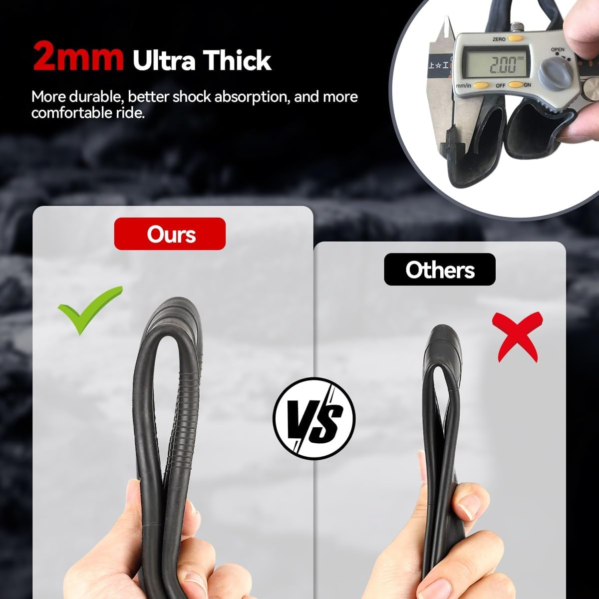 Aibiku 8.5-Inch Thickened Inner Tubes, Inflatable Tires for Xiaomi M365, Gotrax GXL V2 Scooter Inflated Spare Tire - with Valve Extension and Metal Valve Caps, 8 1/2 X 2 (Pair)