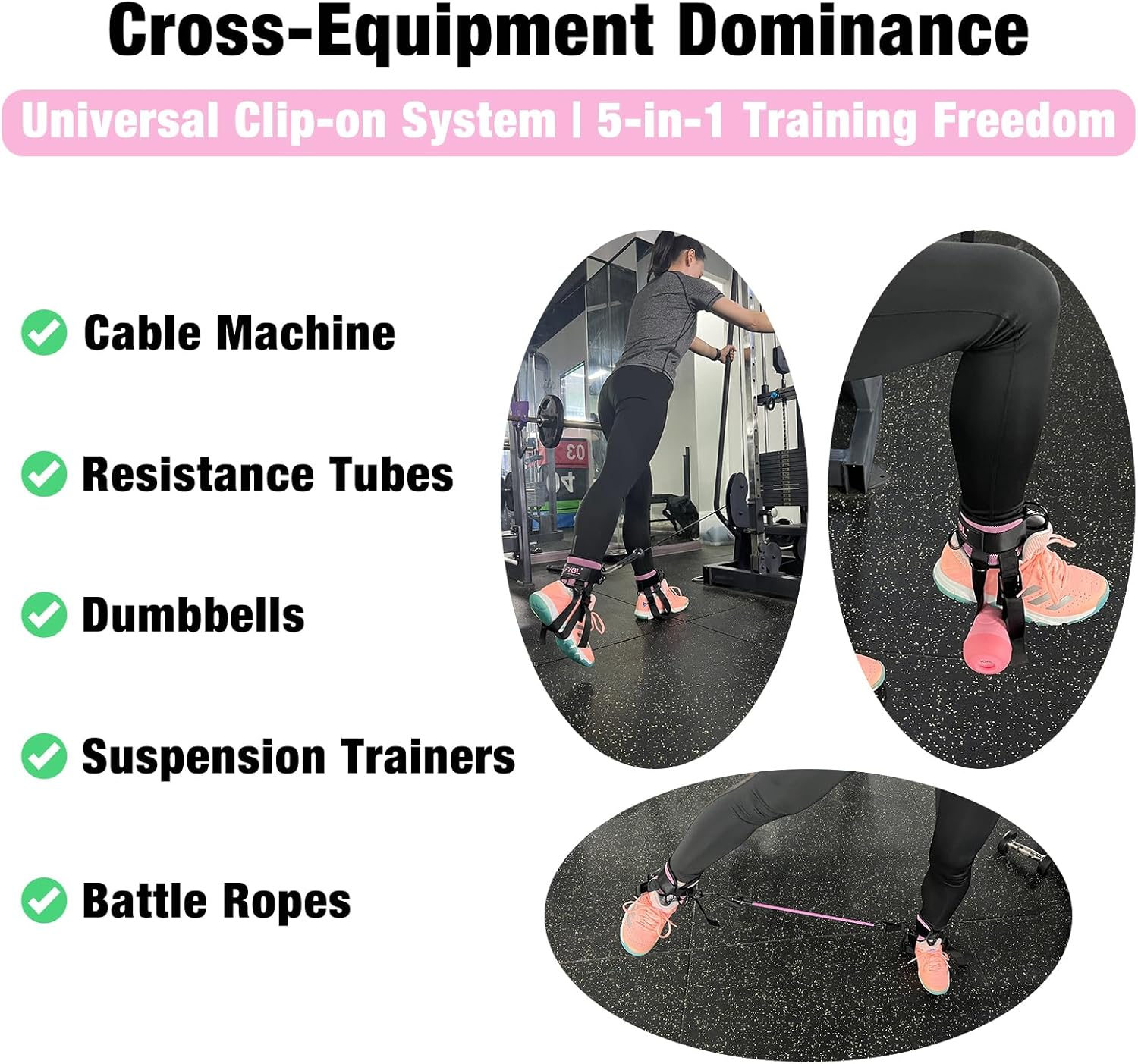 Ankle Straps for Cable Machine and Resistance Bands