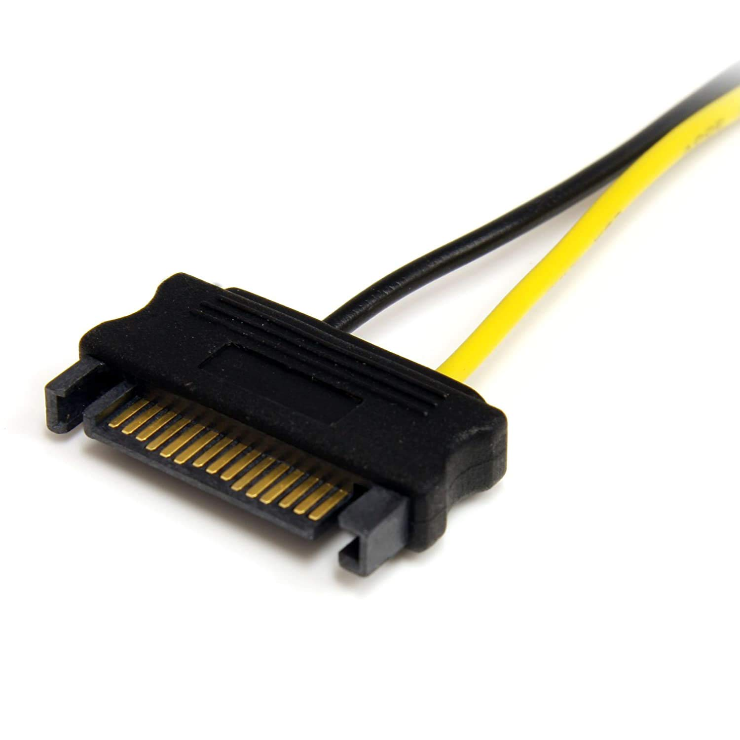 6 Pin Pcie to Dual SATA 15 Pin Male Power Cable, 2X 15-Pin SATA Male to 6 Pin Pci-Express Female Video Card Power Adapter Cable (20Cm/8Inch) image number 1