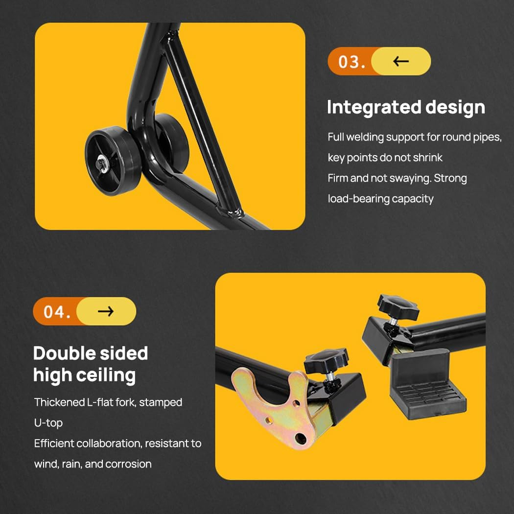 500KG Heavy-Duty Motorcycle Stand,Adjustable & Versatile Bike Stand with Moving Wheels,Paddock Rear Lift Carrier for Motorbikes, Suitable for Most Motorcycles(Red) image number 5