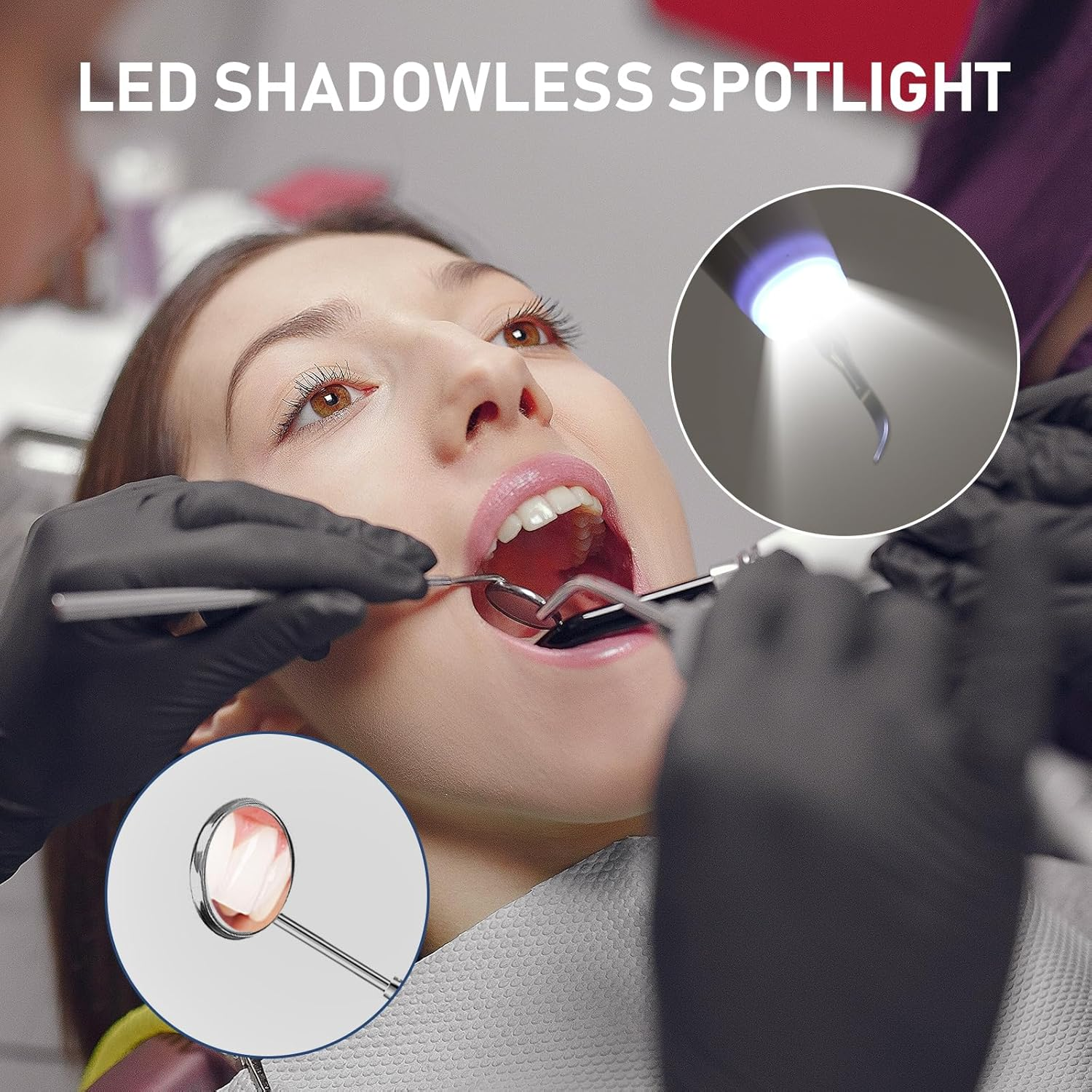 Ultrasonic Tooth Cleaner Plaque Remover for Teeth Cleaning IP67 Waterproof Tartar Remover with 3 Replaceable Heads and 5 Adjustable Modes Rechargeable, Portable Design for Home Travel