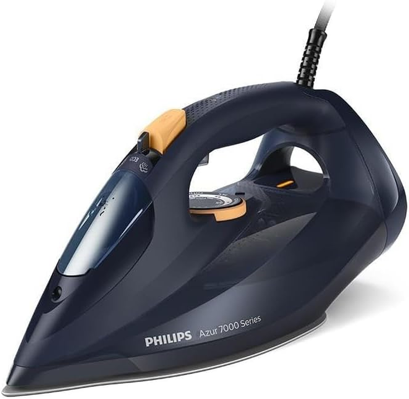 Philips Azur 7000 Series Steam Iron - 2400W, 50G/Min Steam, 250G Steam Boost, Vertical Steam, Steamglide Elite Soleplate, Blue/Yellow (DST7060/20) image number 1
