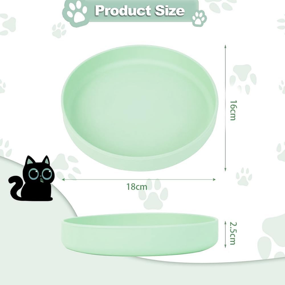 GIGIIS Silicone Cat Feeding Bowl, Pack of 2, Flat Cat Bowl for Dry and Wet Food, Suitable for Cats, Small Dogs, Hedgehogs, Rabbits (Green and Blue) image number 5