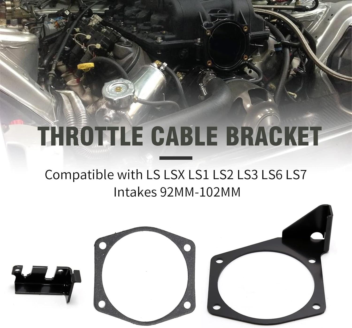4-Bolt Throttle Cable Bracket Intakes 92MM-102MM Throttle Cable Bracket Replaces# 81012/81042 / 81001/81002 / 81003/81007 / 81043/81044 image number 6