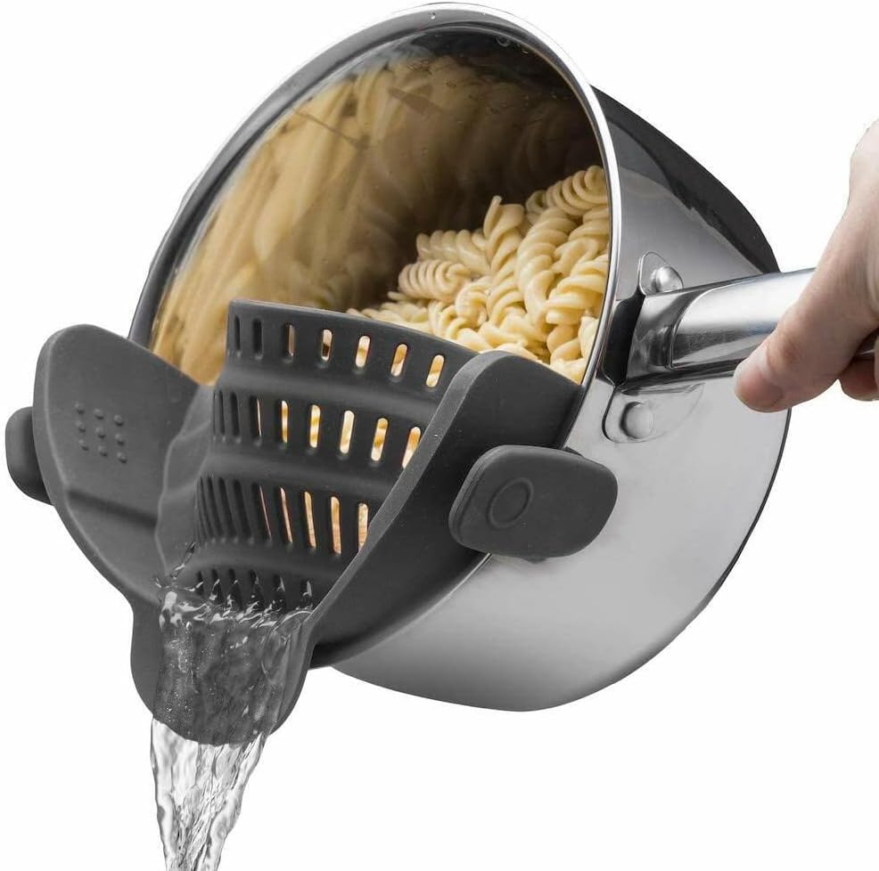 Silicone Pot Strainer, Emptycolor Adjustable Clip on Strainer for Pots Pans, Heat Resistant Pot Drainer, Kitchen Pasta Colander for Vegetables and Noodles image number 2