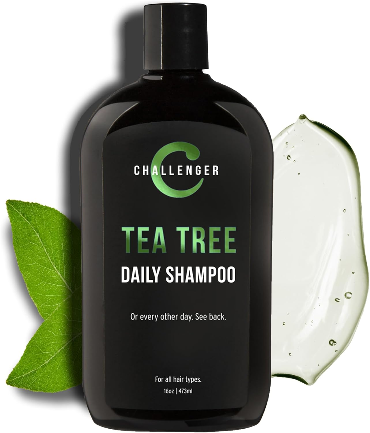(1 Bottle - 470Ml) - New Tea Tree Shampoo by Challenger - 470Ml - Premium Ingredients - Argan Oil, Biotin, Keratin, Vitamin C, Vitamin D, Protein, & No Sulphates or Artificial Colours. (2-3 Month Supply) image number 3