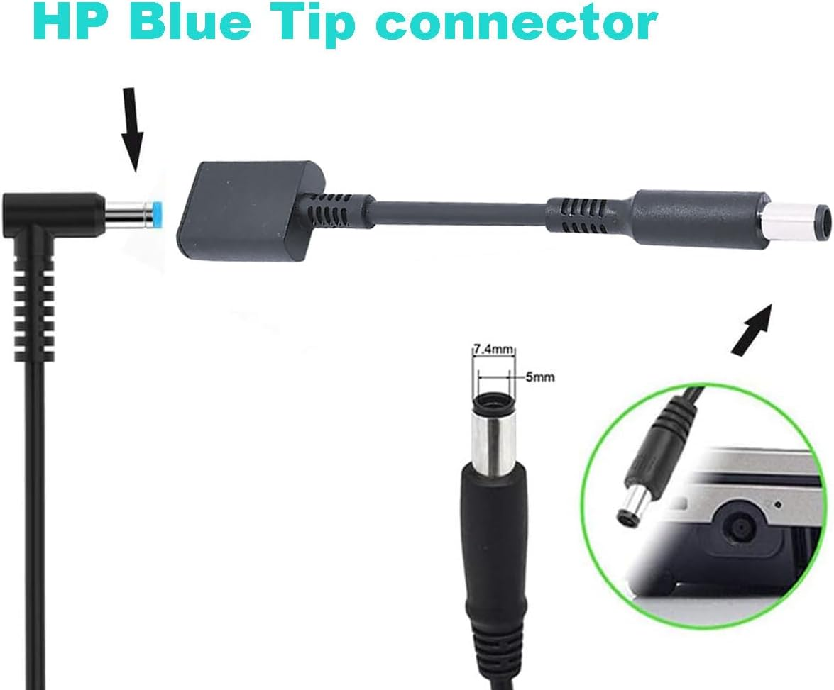HP 4.5Mm to 7.4Mm Power DC Dongle, Connector Tip Converter Adapter, Fits HP Elitebook, Zbook 14 15 17 G1 G2 and More image number 3