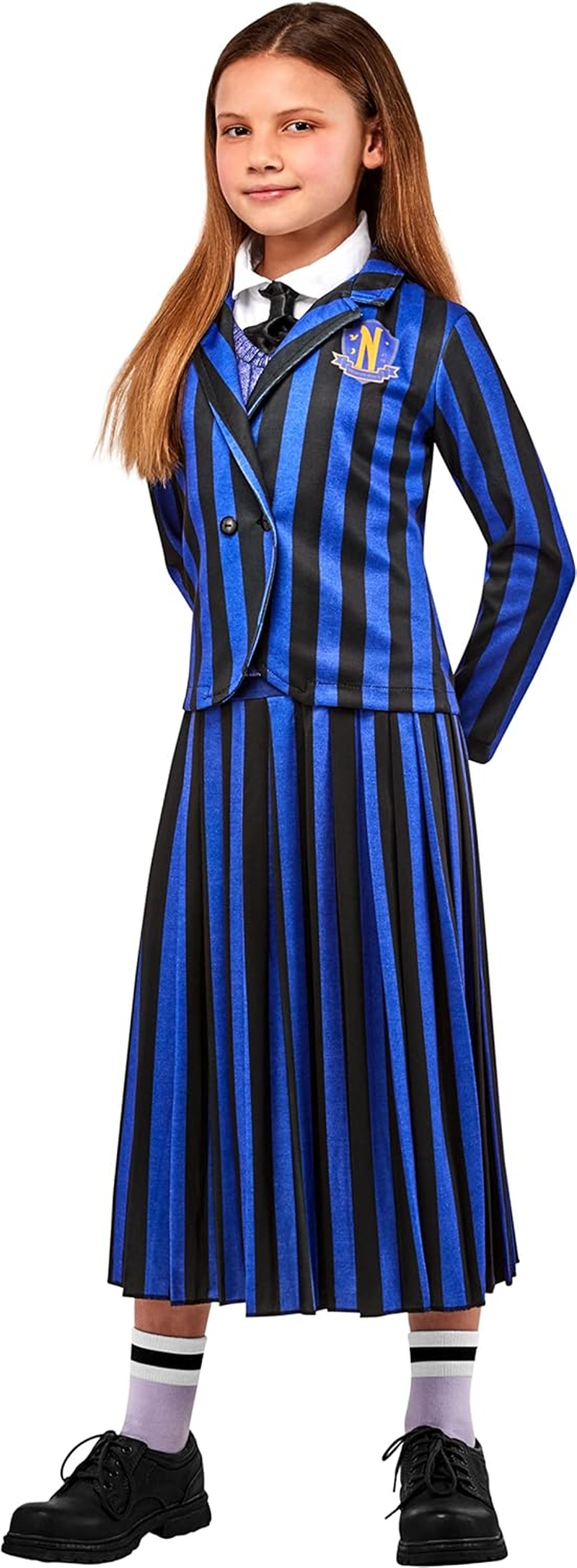 Nevermore Academy Deluxe Blue Costume for Kids - Wednesday (Netflix) - Medium image number 3