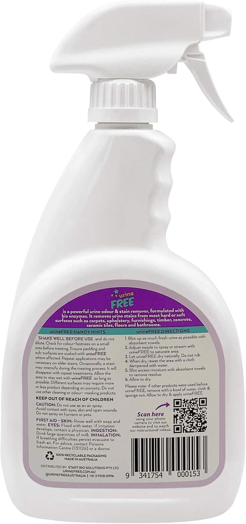 Urine Free Pet Odour and Stain Remover, 750 Ml