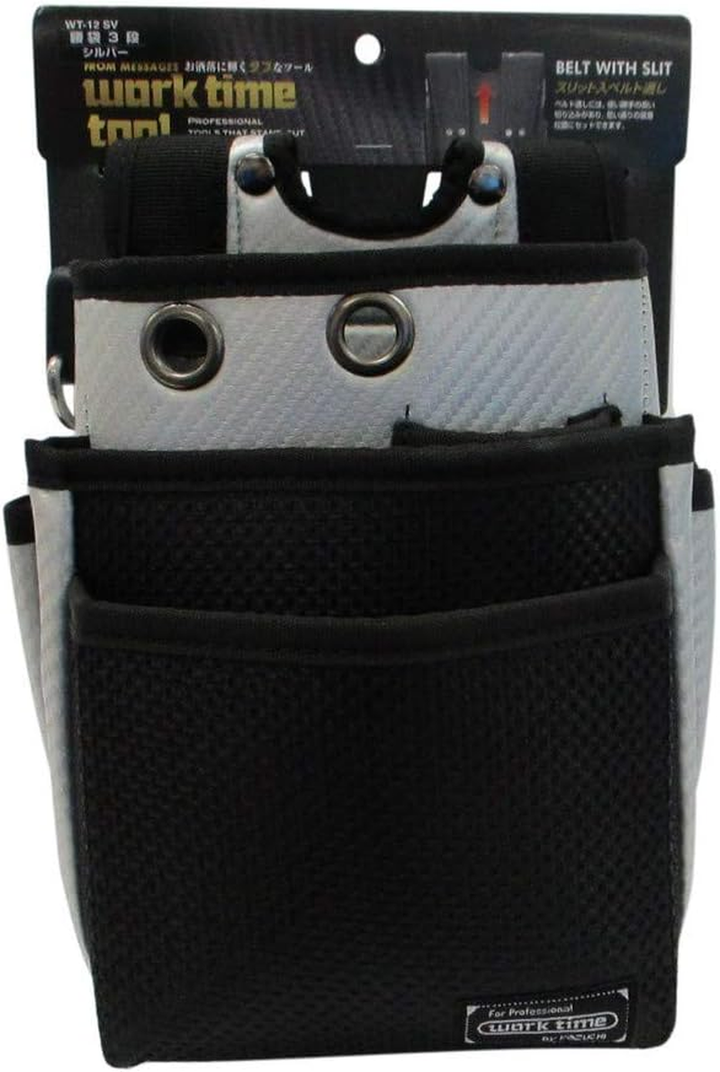 Kozuchi WT-12SV Worktime Waist Bag, 3 Tiers, Silver image number 5