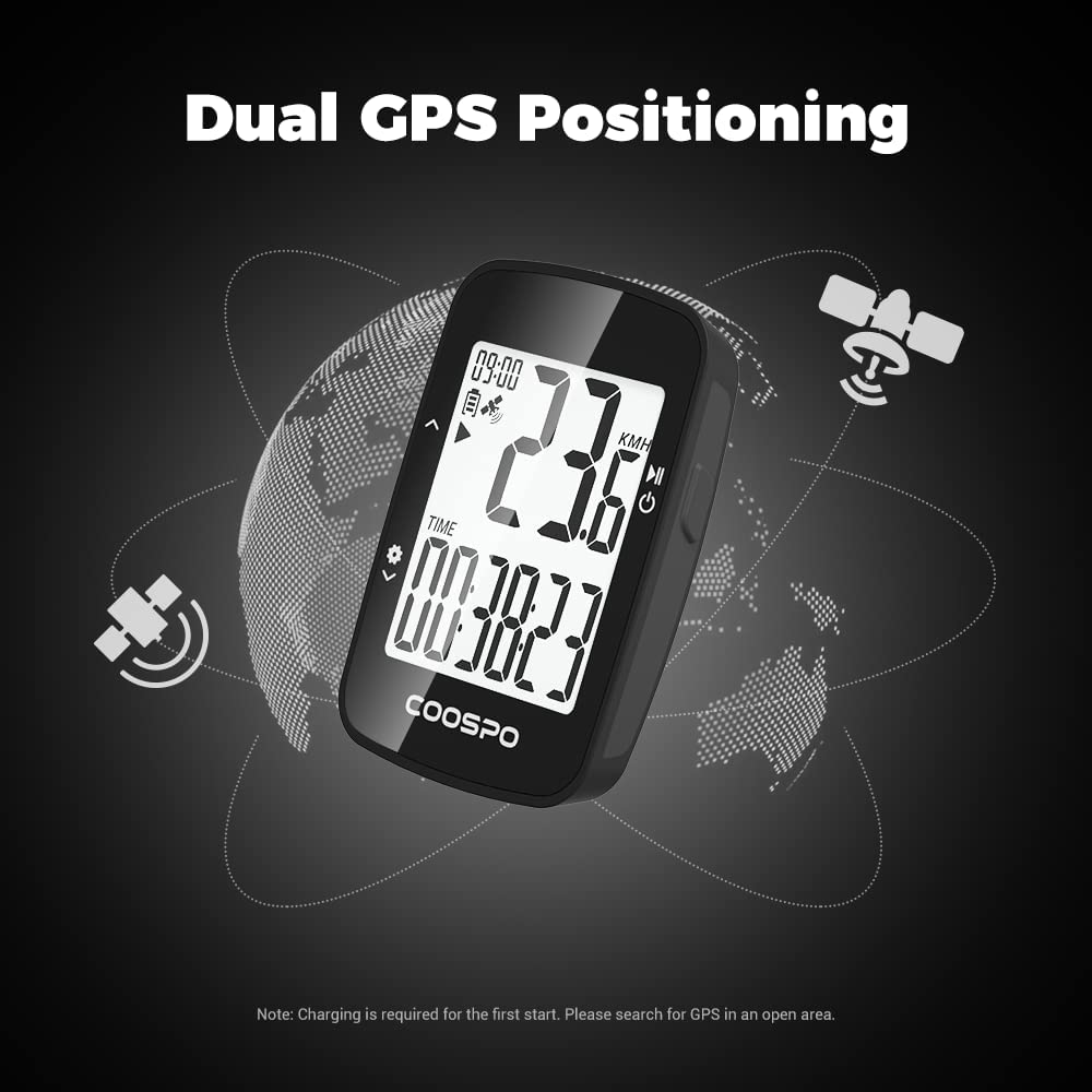COOSPO Bike Computer,Cycling GPS Units Bicycle Computer with Ipx7,Wireless Speedometer Odometer GPS for Bike,2.3 Inch Auto-Backlight,Bike GPS Tracker with Max Speed Alarm image number 4