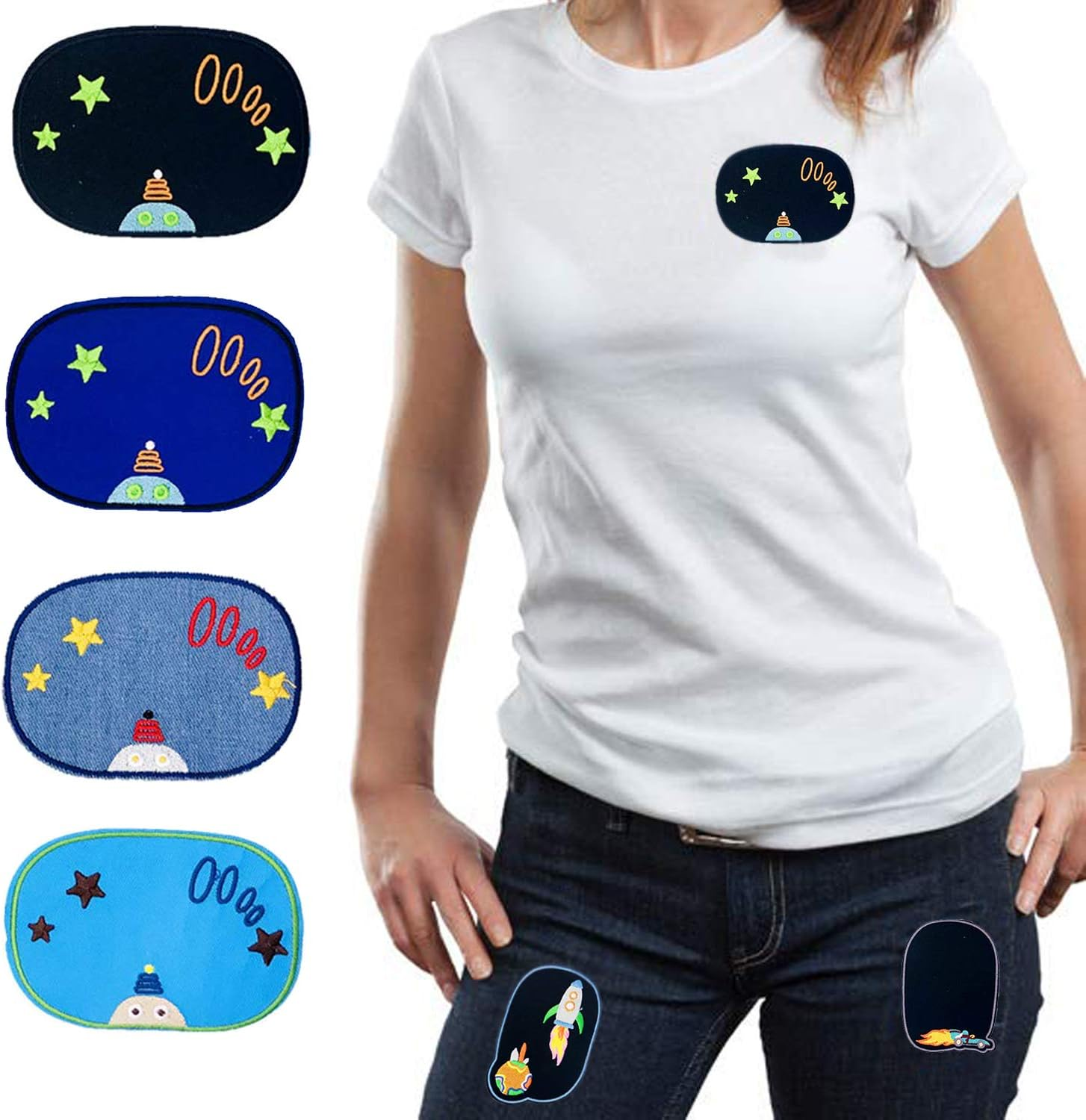 Woohome Patch Embroidered Iron on Applique Patch for Craft, Sewing, Clothing, Other Fabrics Knee Stick image number 2