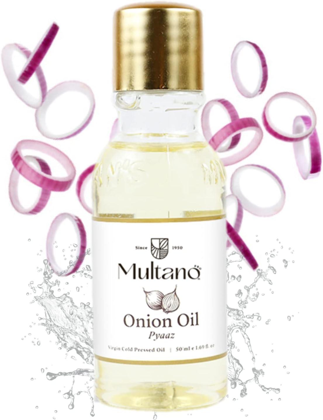 Multano Pro Cold Pressed Onion Hair Oil for Hair Growth & Hair Fall Control | 100% Pure Onion Oil for Skin Nourishment | Pyaaz Ka Tel (50Ml)