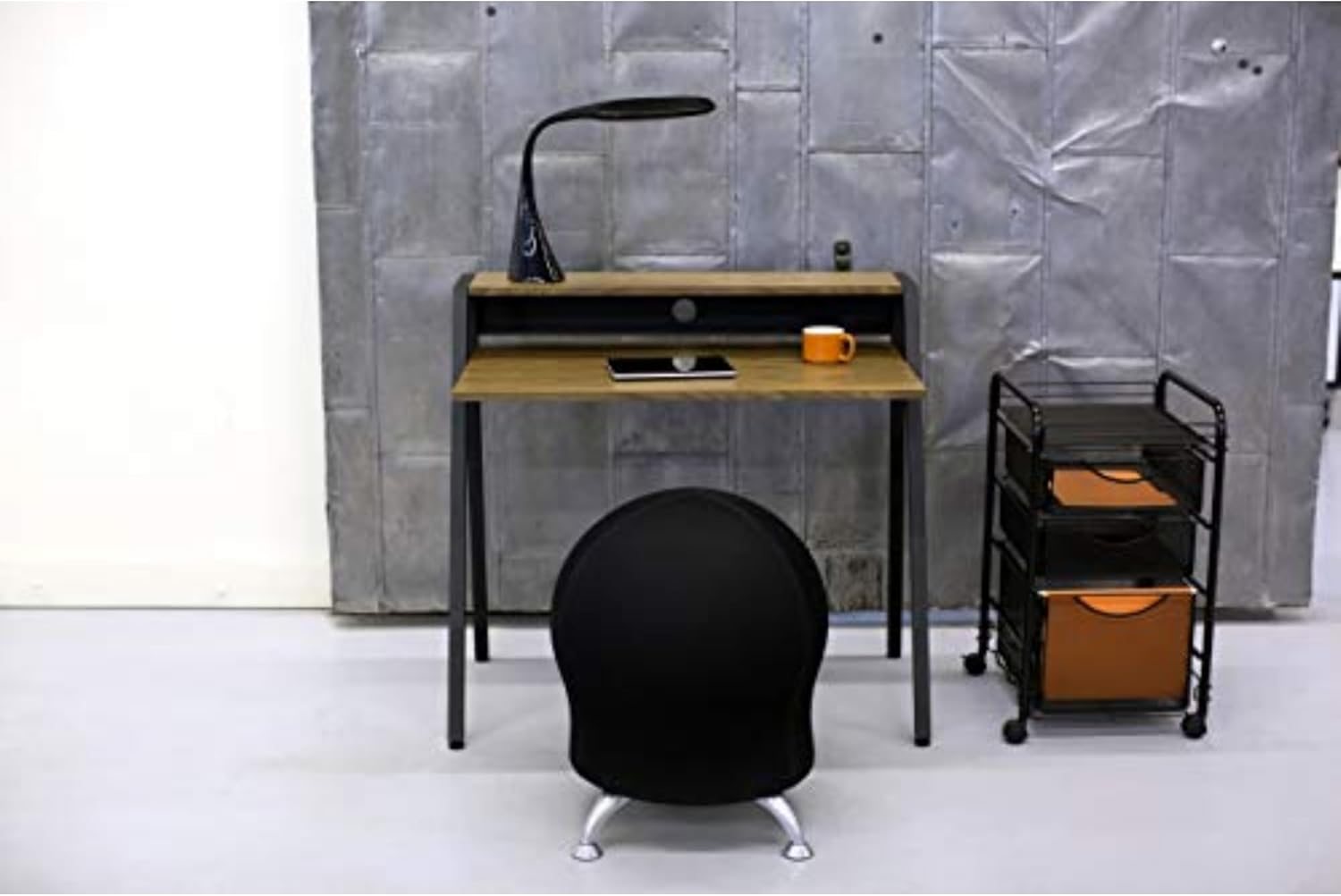 Safco Products Onyx Mesh 1 File Drawer and 2 Small Drawers Rolling File Cart 5213BL, Black Powder Coat Finish, Durable Steel Mesh Construction, Swivel Wheels for Mobility image number 1