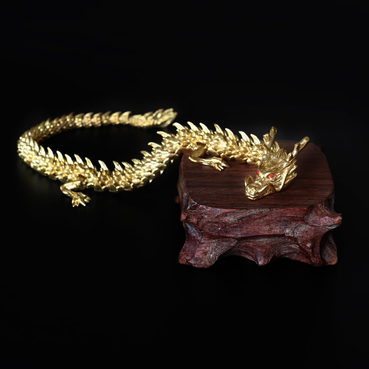 NHDT SW910 Movable Change Shape Dragon Statue. Chinese Brass Decor.Home Office Desk Decoration image number 3