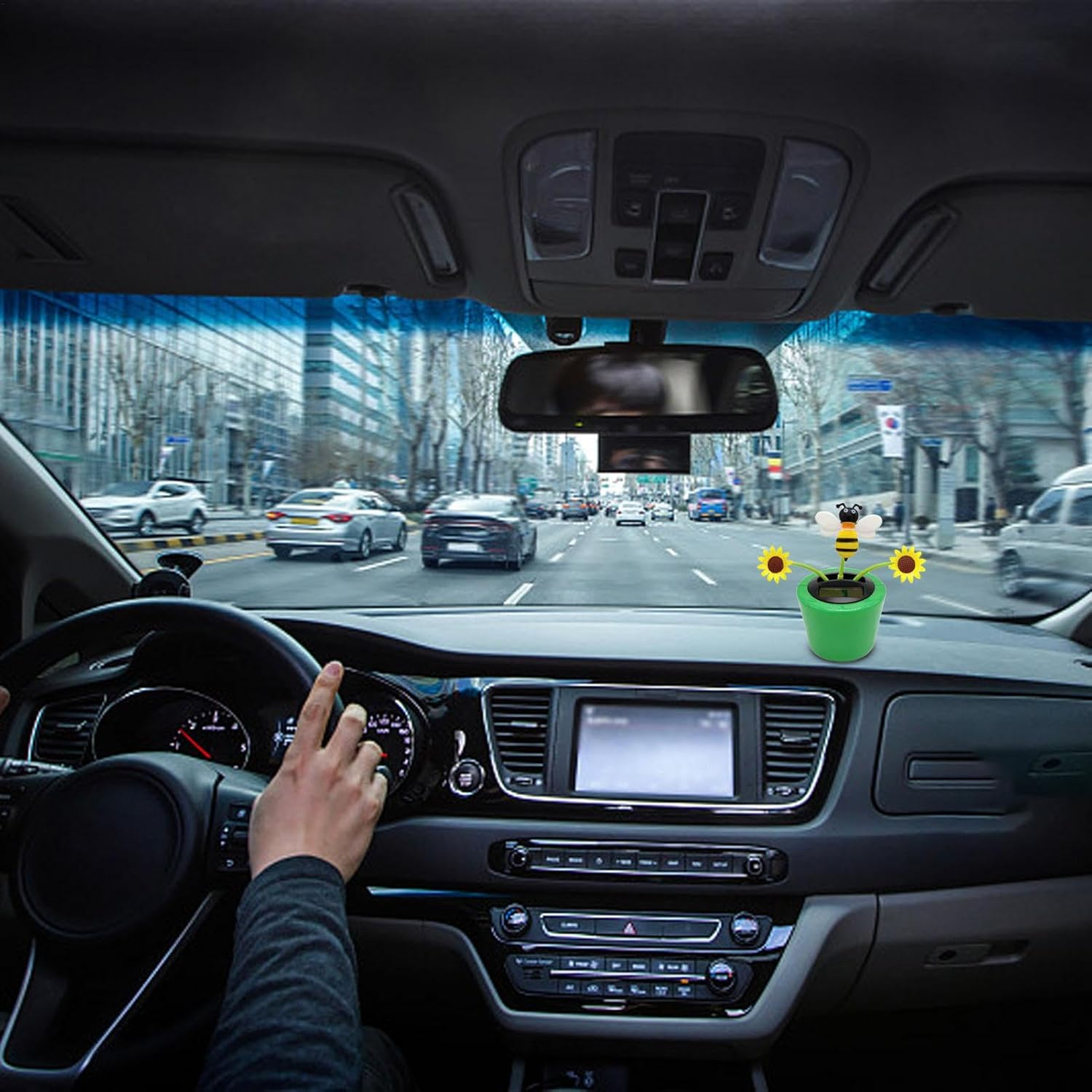 Solar Powered Dancing Flower | Sunflower Dancing Toy - Solar Dancing Flowers Shaking Head Car Dashboard Ornaments for Home and Car Decoration image number 2