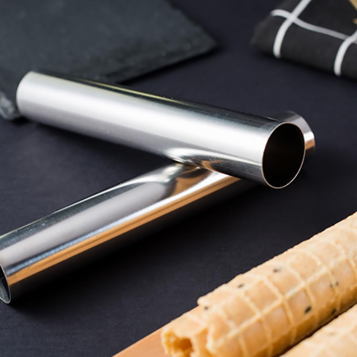 COHEALI 3 Pcs Stainless Steel Baking Molds Cream Roll Cannoli Form Tubes Kitchen DIY Bakery Pastry Moulds for Oven Baking image number 3