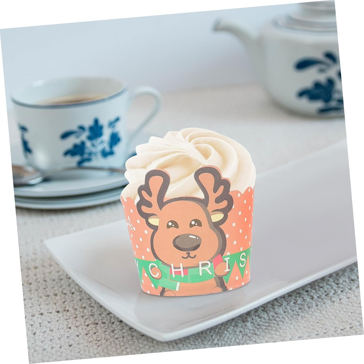 CHILDWEET Small Paper Christmas Muffin Cups 150Pcs Baking Paper Cups Heat Resistant for Holiday Party Baking Supplies image number 2