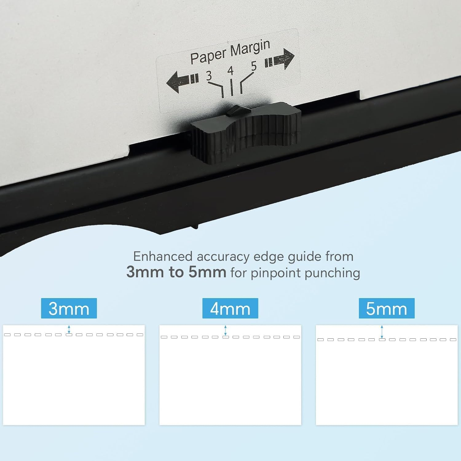 PANTREE Comb Binding Machine, 21 Holes 450 Sheets Coil Binding Machine Includes 100 PCS Rubber Ring, Punches 12 Sheets, Fits Letter Size, A4, A5 or Smaller Sizes (White) image number 1