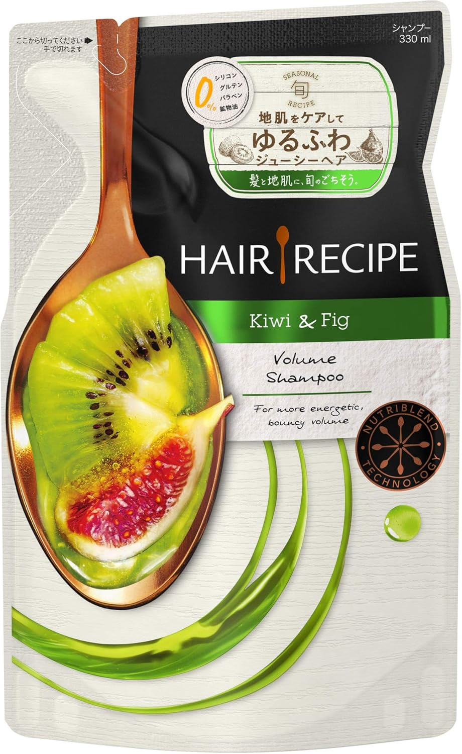 Hair Recipes Shampoo Kiwi Empowered Volume Recipe Refill 330Ml (X1)