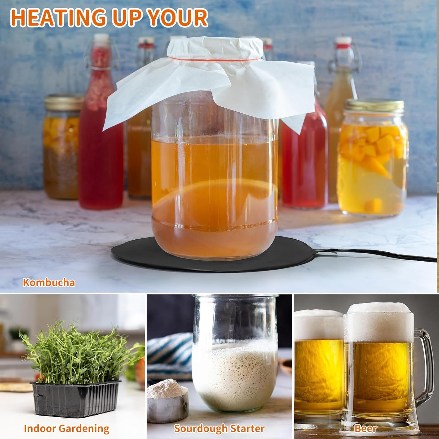 PETZOOKA Brewing Fermentation Mat with Thermostat Control Adjustable for Beer Wine Spirits Fermenter Black image number 1