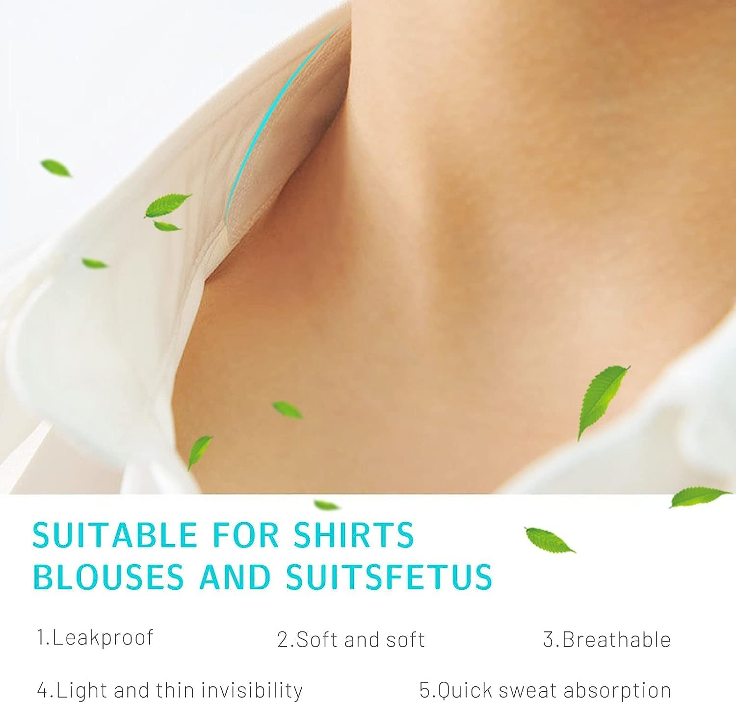 20PCS Disposable Collar Protector Self-Adhesive Shirt Sweat Pads for Shirts, Collar Underarm Sweat Pads Shirt Neck Liner image number 5