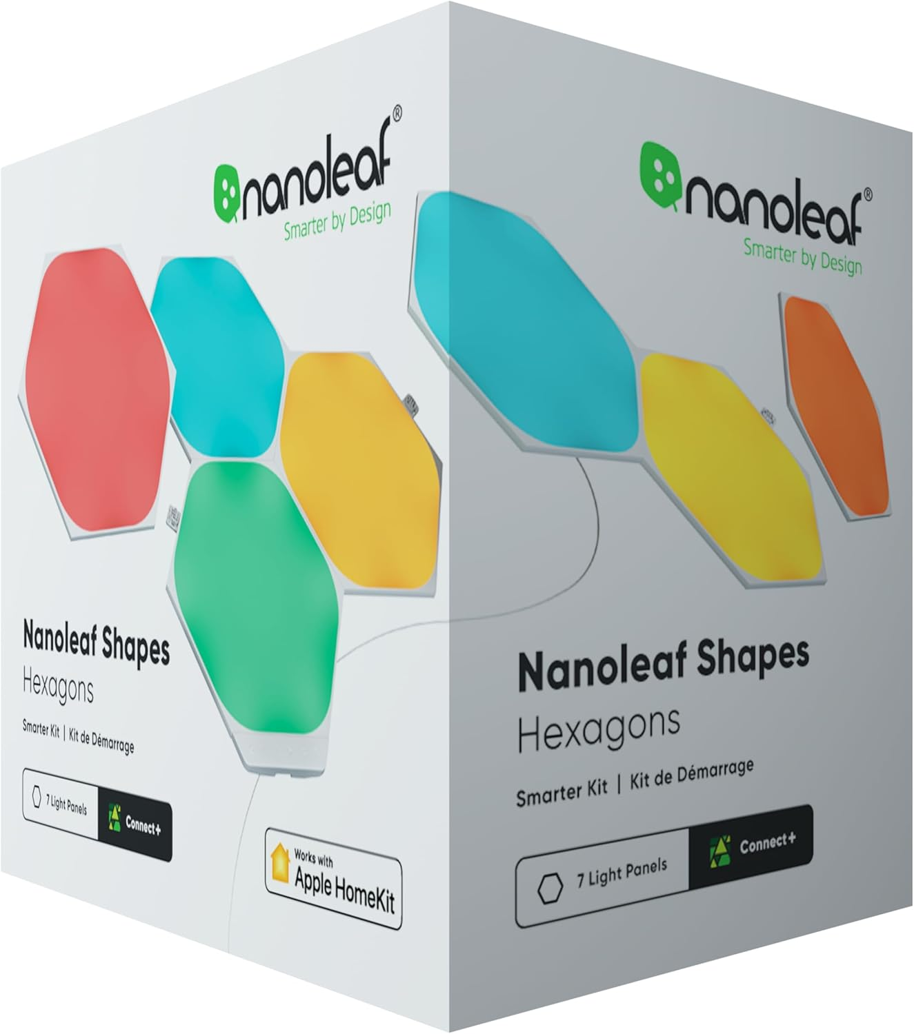 Nanoleaf Shapes Wifi and Thread Smart RGBW 16M+ Color LED Dimmable Gaming and Home Decor Wall Lights Starter Kit Hexagons 7 Pack image number 3