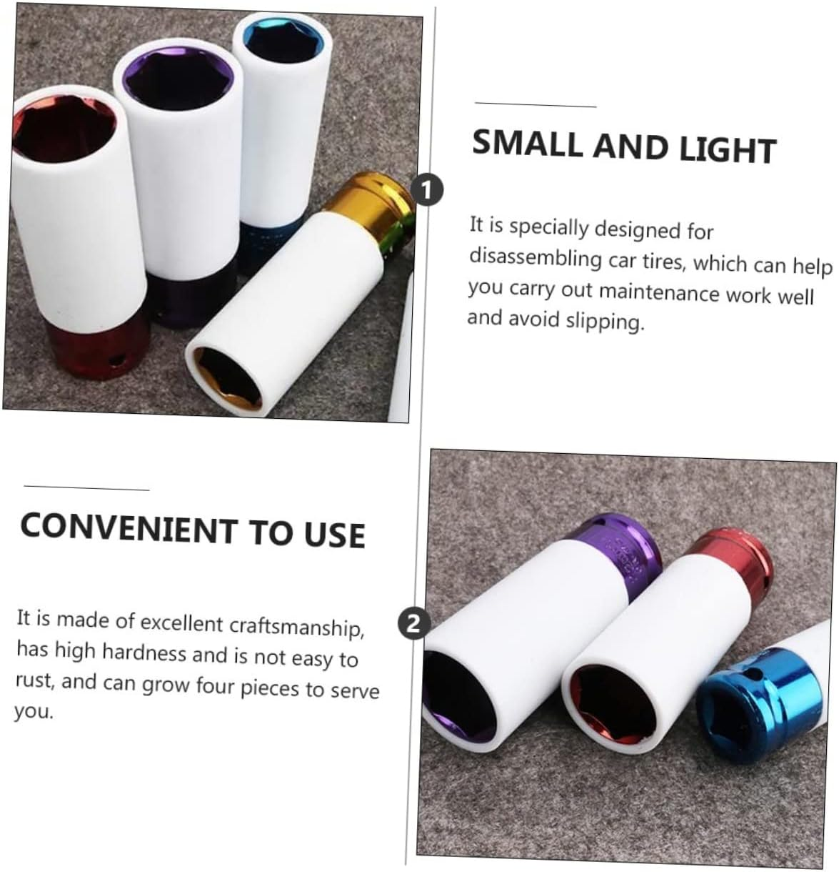 COOLHIYA 5Pcs Car Tire Screw Protective Sleeve Tire Disassembly Tool for Automotive Wheels image number 3