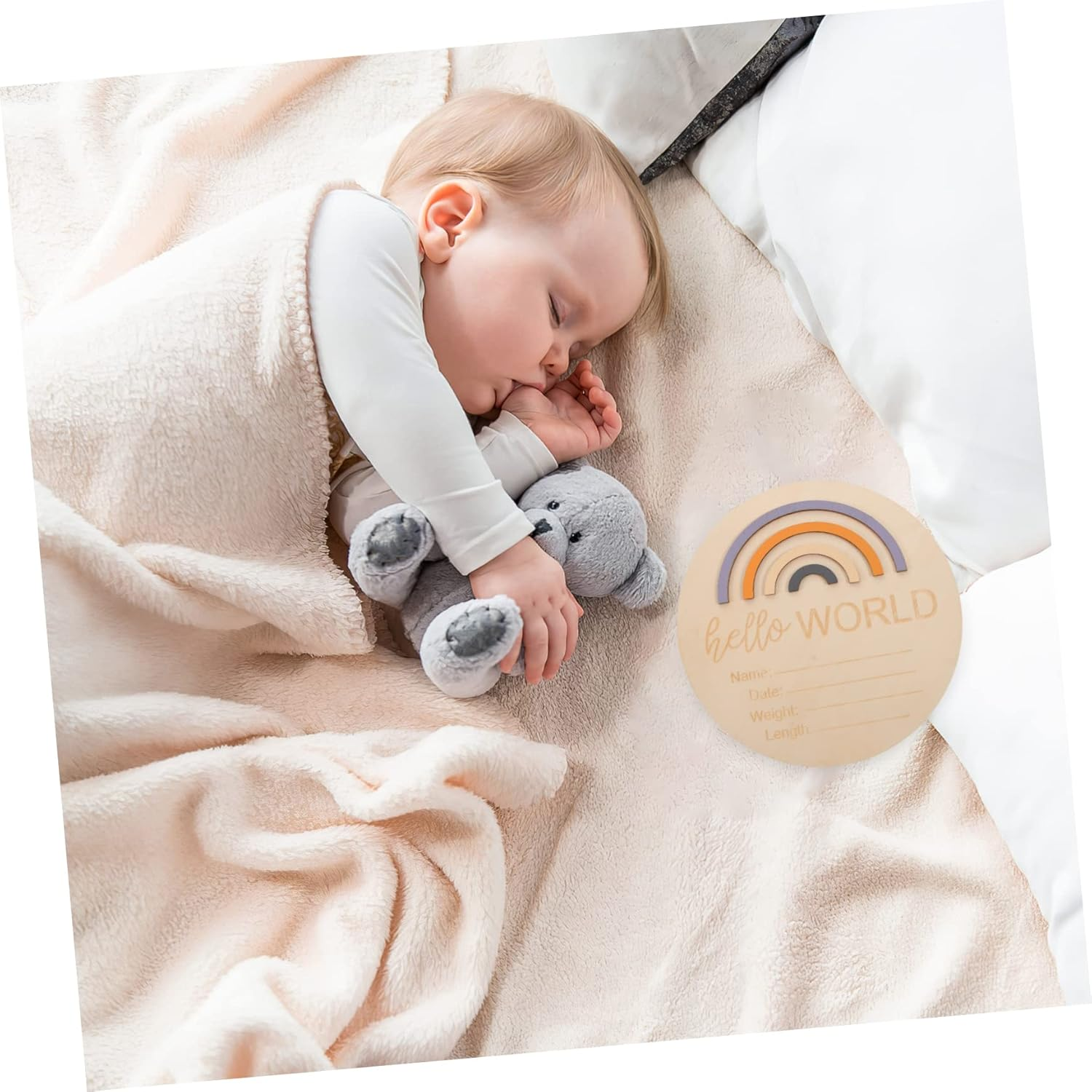 Wooden Month Card Milestone Cards Monthly Sign Birth Announcement for Nursery Decoration Newborn Photography Props Personalised image number 4