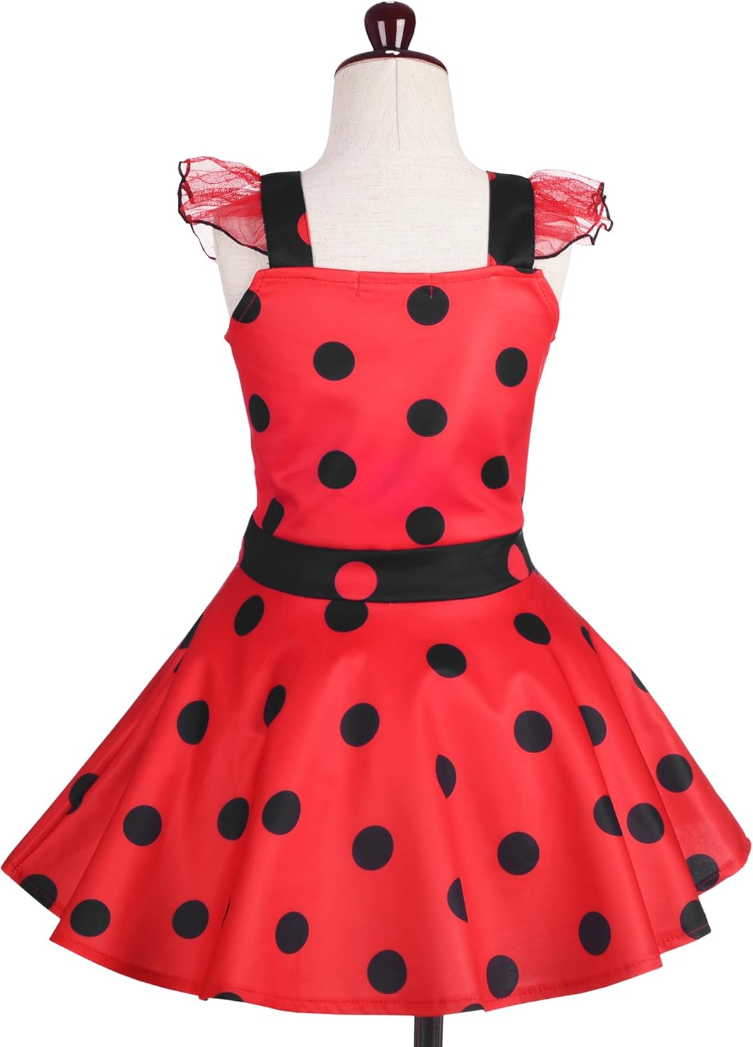 Dressy Daisy Toddler Kids Girls Polka Dots Ladybug Dress up Costume Birthday Halloween Christmas Fancy Party Outfit 12 Months to Size 12, Black/Red image number 2