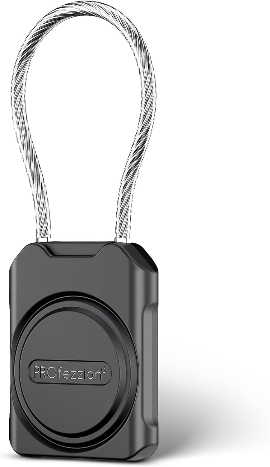 Profezzion Secure Airtag Holder with Metal Wire Cable for Luggage, IPX8 Waterproof Hard Shell Hidden Air Tag Case with Allen Key Locking System for Travel Suitcase, Backpacks, Keys, Pets & More