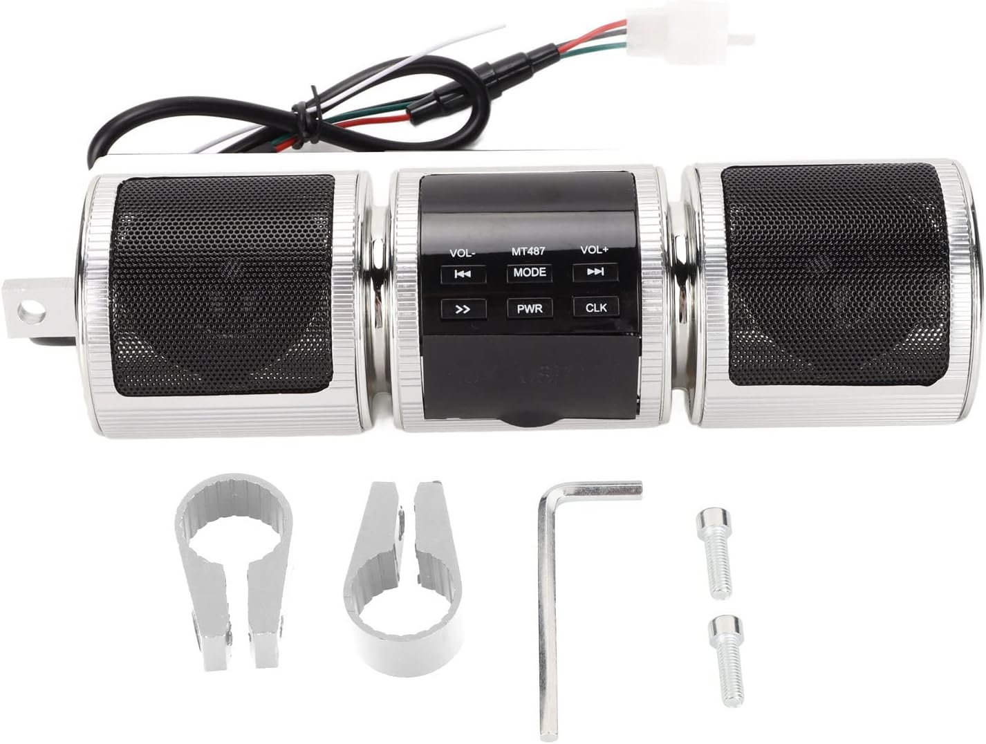 Motorcycle Speaker, Wireless Handlebar Speaker with Clock Display, 3W Sound Output, 110DB, for S Note Series (Black)