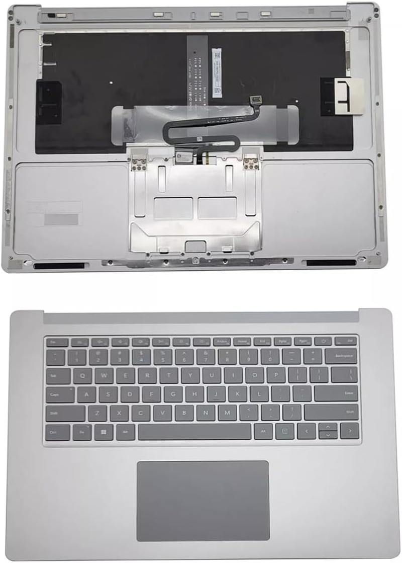 Palmrest Keyboard Touchpad Keyboard for Microsoft Surface Laptop 3/4/5 13.5" 15" Keyboard, 1873 1951 Keyboard (13.5&lsquo;&rsquo; Silvery Keyboard) - 15&lsquo;&rsquo; Black Keyboard image number 2
