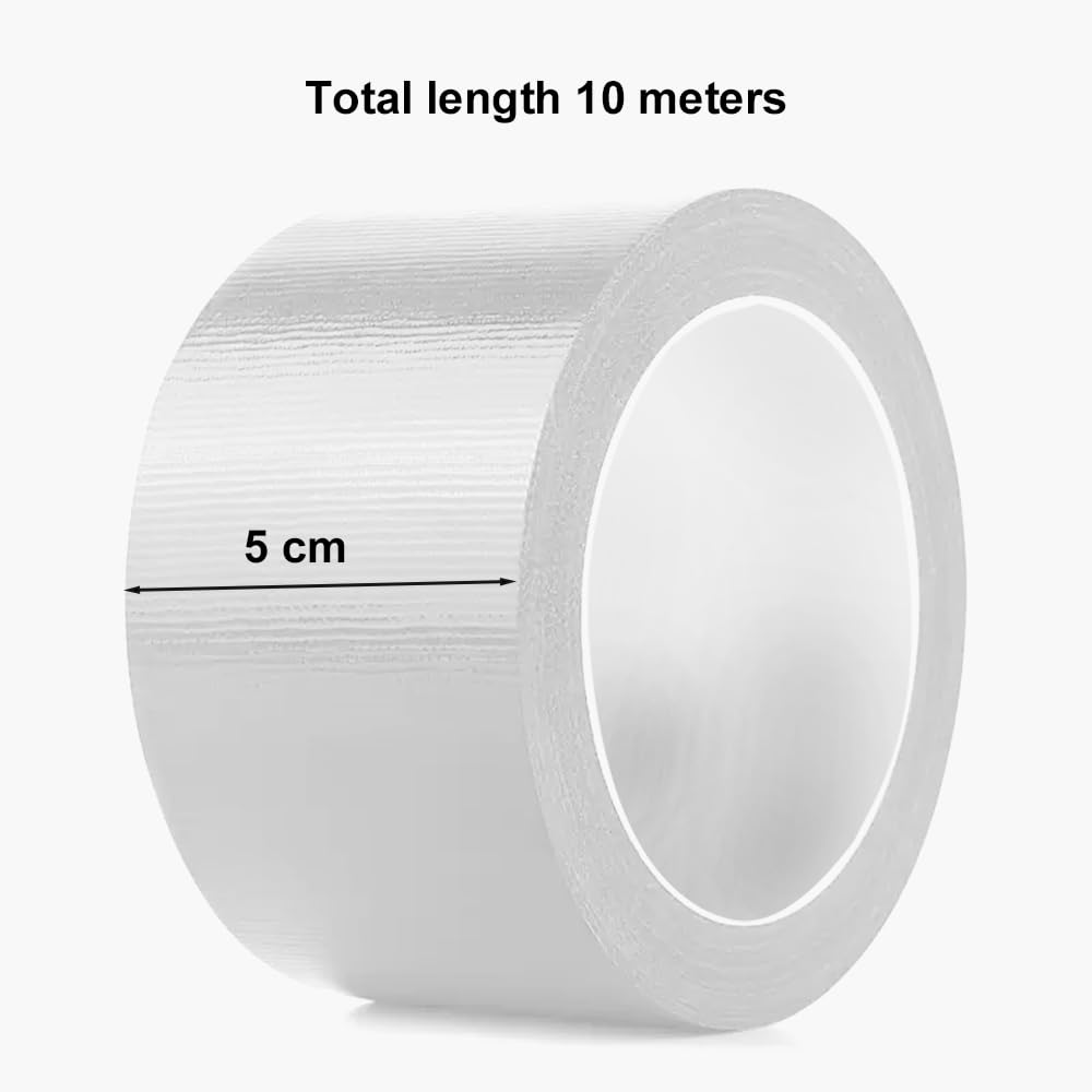 Nikovoke 10M Cloth Bookbinding Tape 5Cm Waterproof Repair Tape for Books Repairing, Carpet Edges & Craft Reinforcing Protecting and Covering (Clear) - Brown image number 2