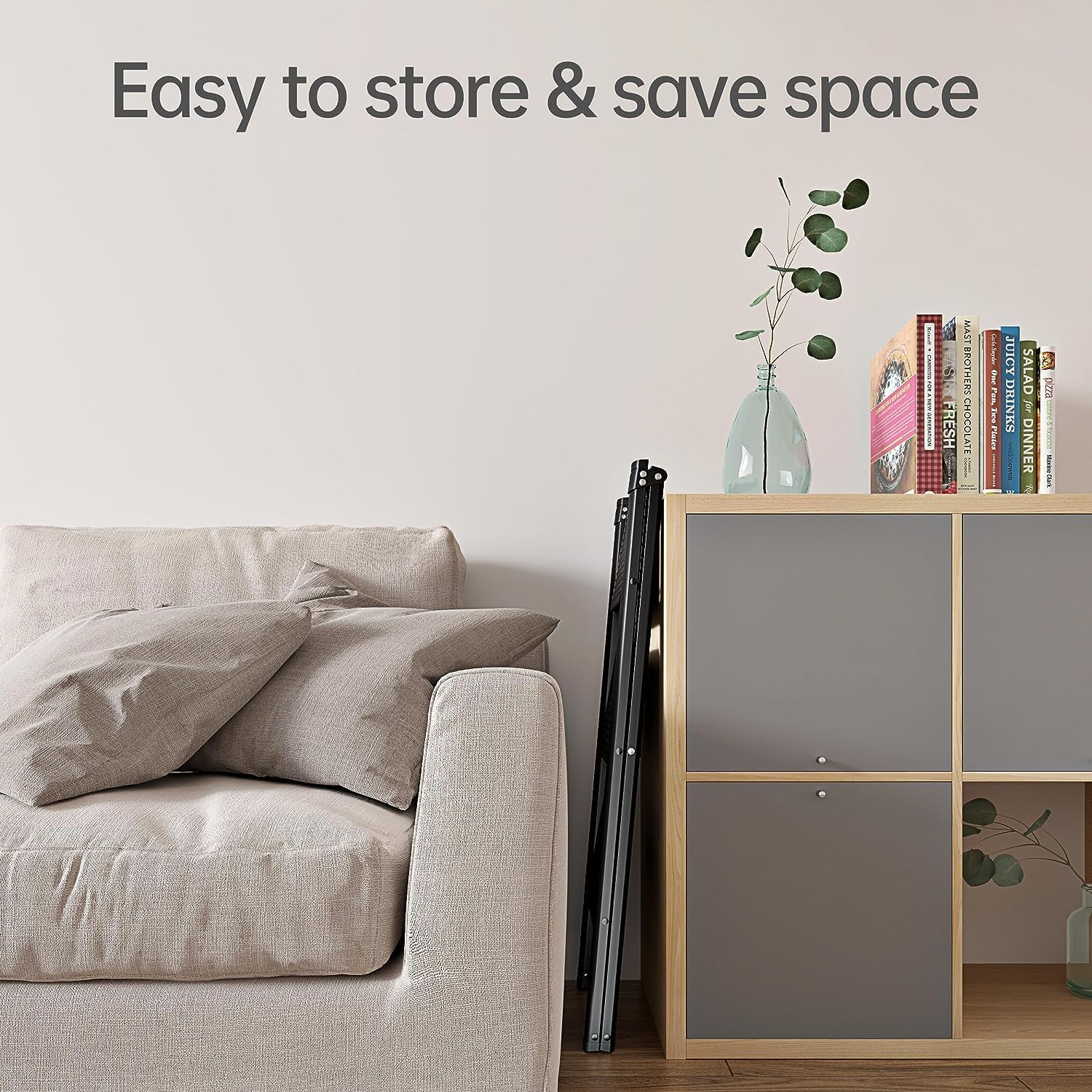 4 Step Ladder,Folding Step Stool with Wide Anti-Slip Pedal,330 Lbs Portable Sturdy Steel Ladder for Your Kitchen, Pantry, Closets, Office, Space Saving (4 Step Ladder) image number 5