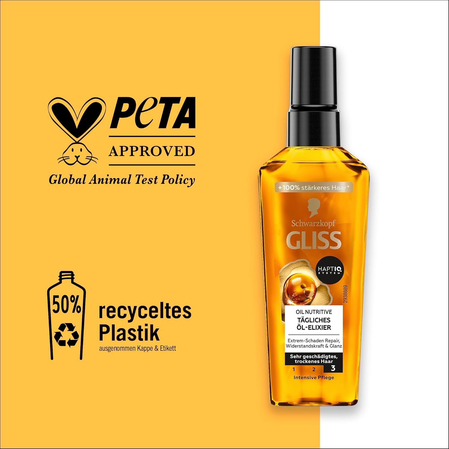 Gliss Kur Hair Oil Daily Oil Elixir (75 Ml), Hair Oil for Dry Hair Nourishes and Refines the Hair without Greasy Residue, Contains Argan Oil and Vitamin E