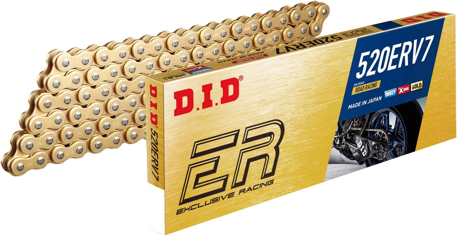 DID (520ERV7100ZB) Gold 100 Link High Performance ERV7 Series X-Ring Chain with Connecting Link image number 1